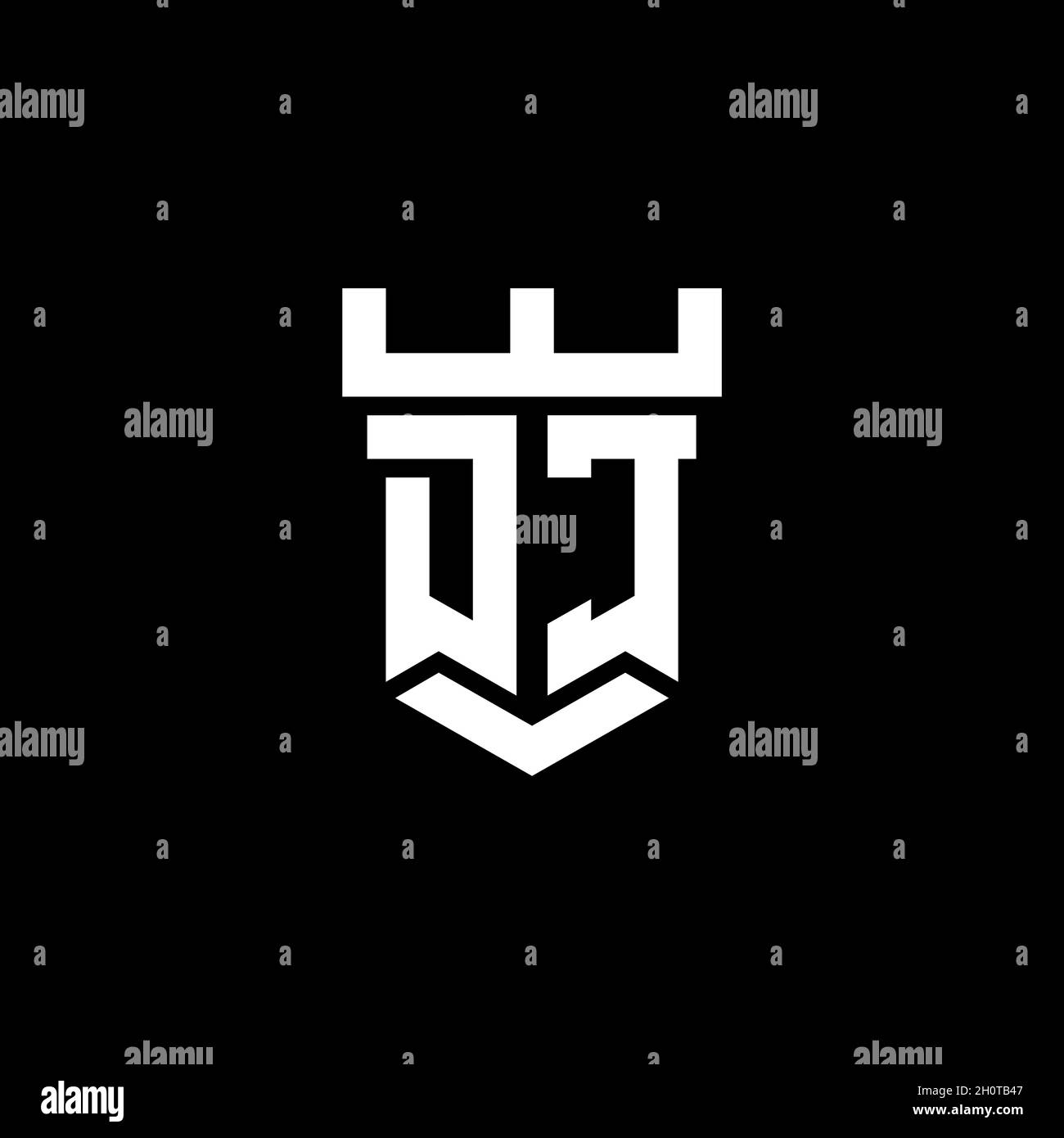 DC logo initial monogram with castle shape style design template ...