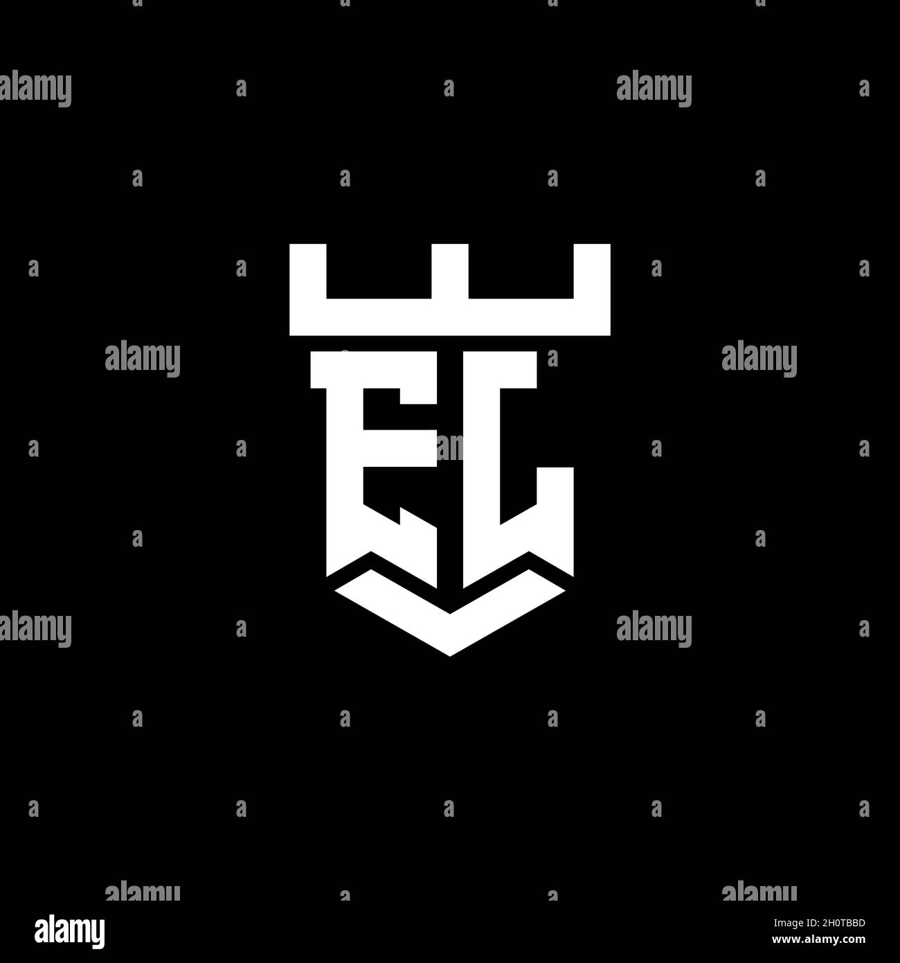 EJ logo initial monogram with castle shape style design template ...