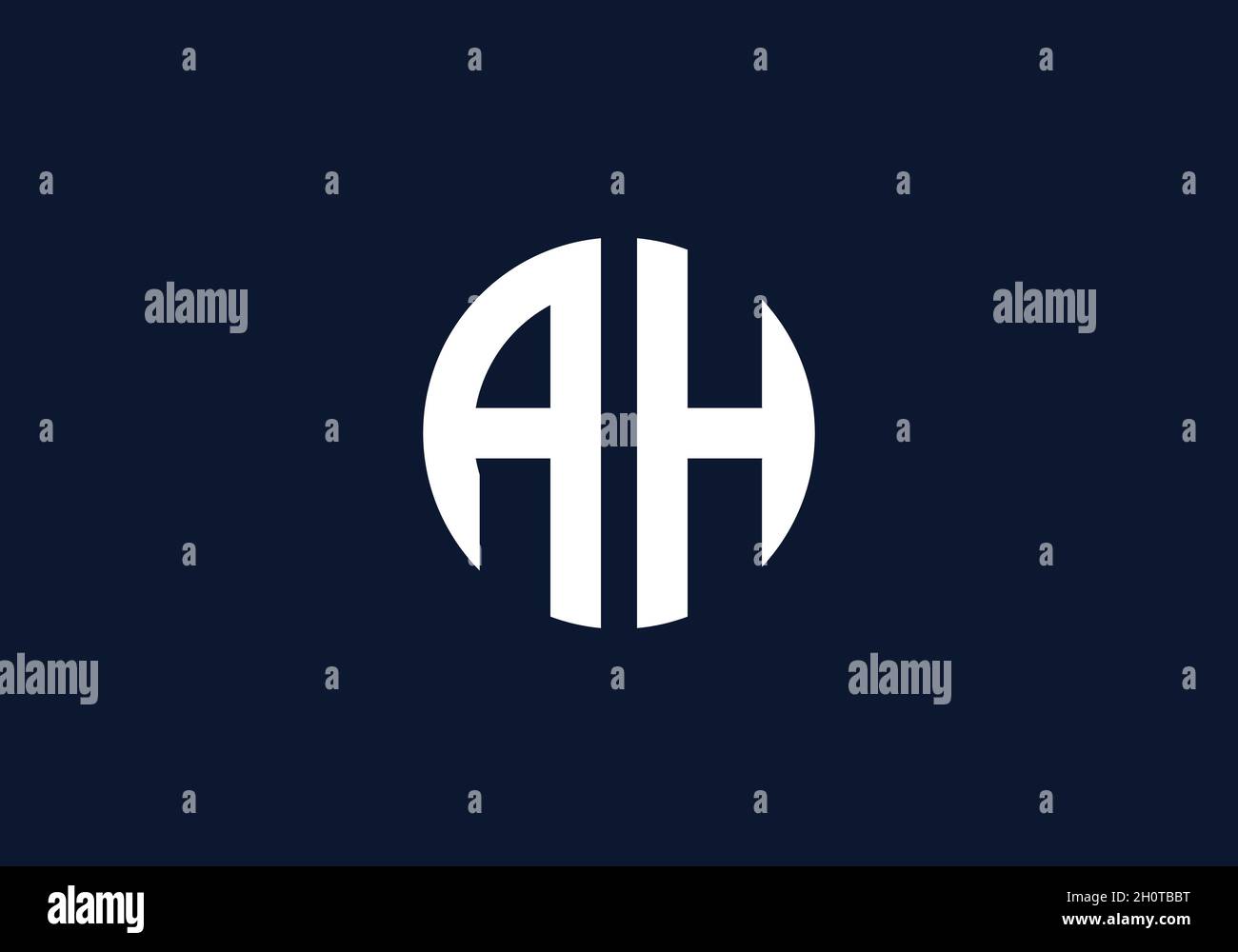 AH letter logo design and AH minimalist logo. Stock Vector