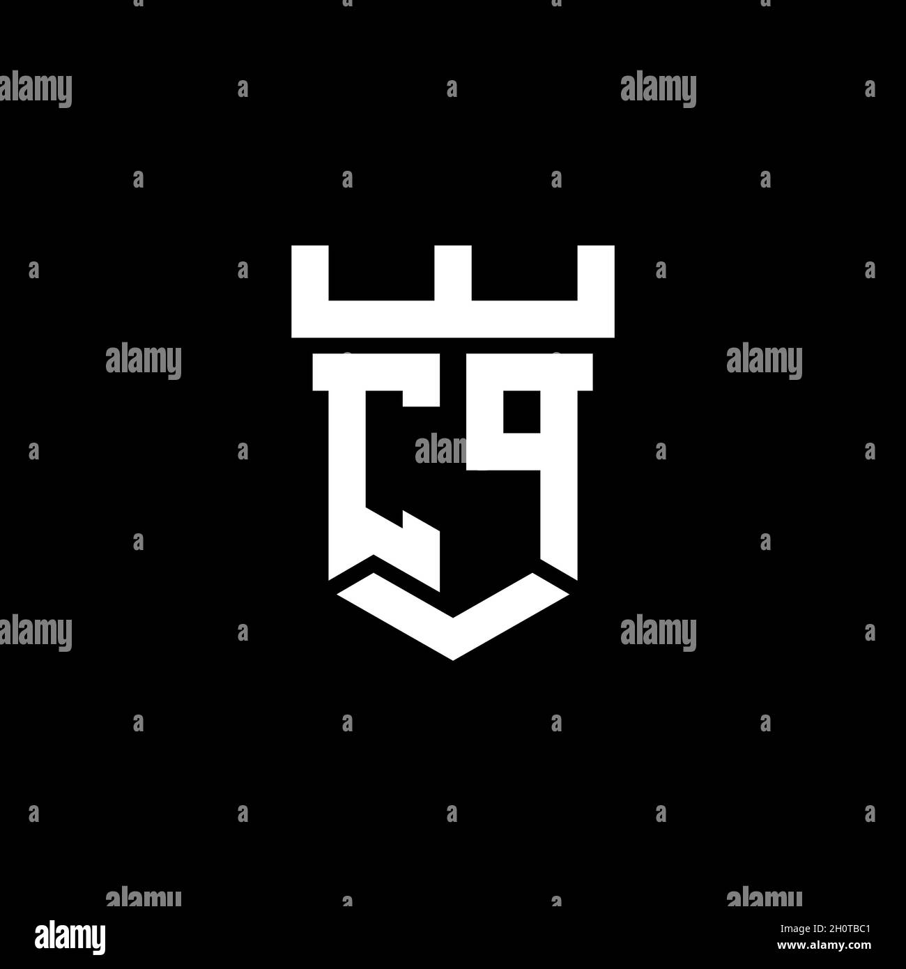 CP logo initial monogram with castle shape style design template ...