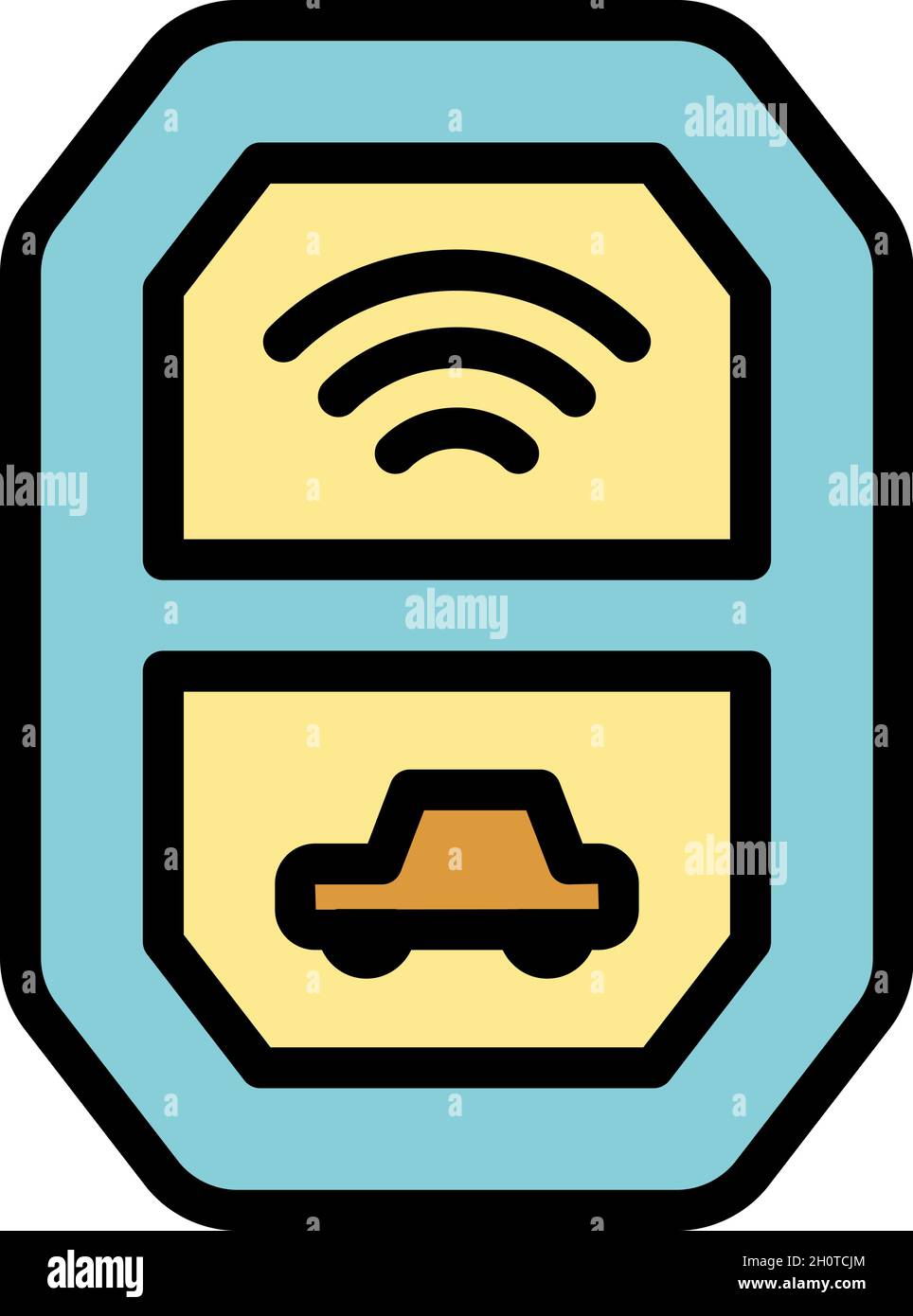 Auto keyless icon. Outline auto keyless vector icon color flat isolated Stock Vector