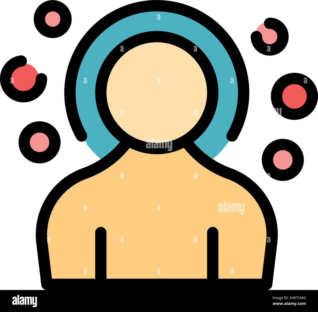 Immune system icon. Outline immune system vector icon color flat ...
