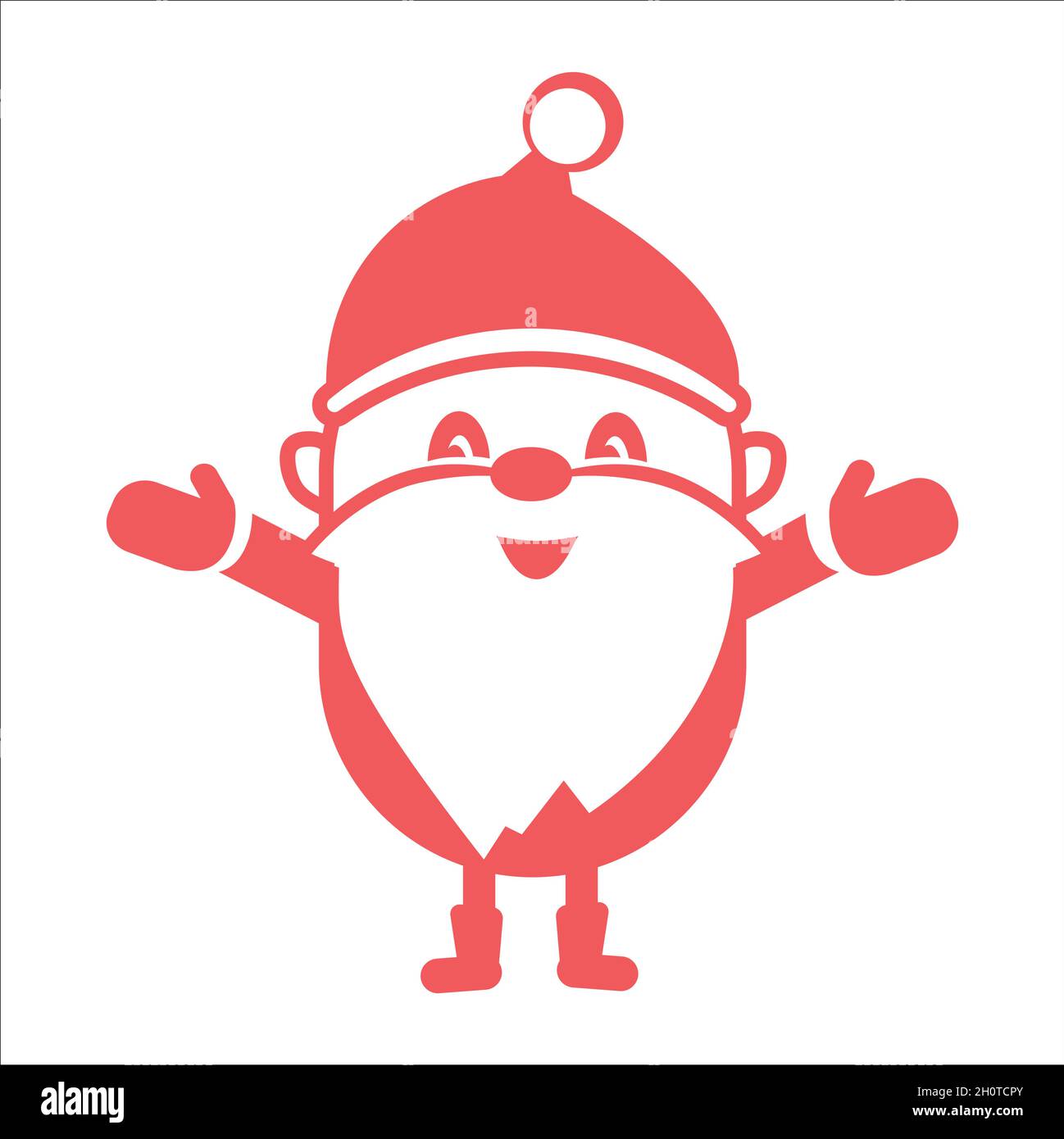 Santa Claus red flat icon. Vector illustration Stock Vector Image & Art ...