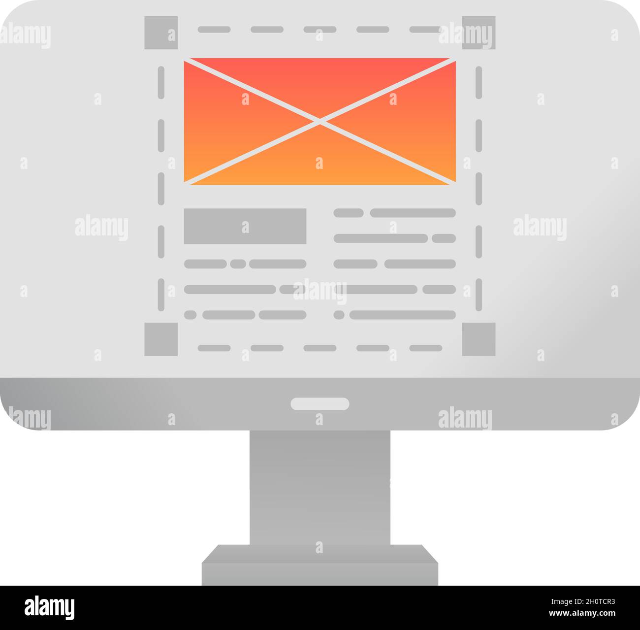 Adaptive layout design on pc screen vector icon Stock Vector Image