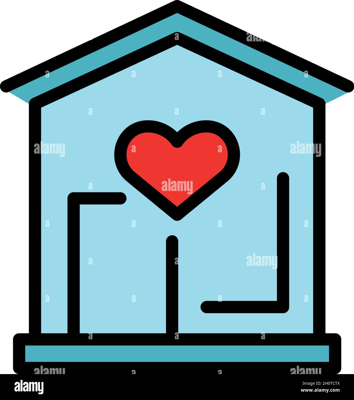 Charity shop icon. Outline charity shop vector icon color flat isolated ...