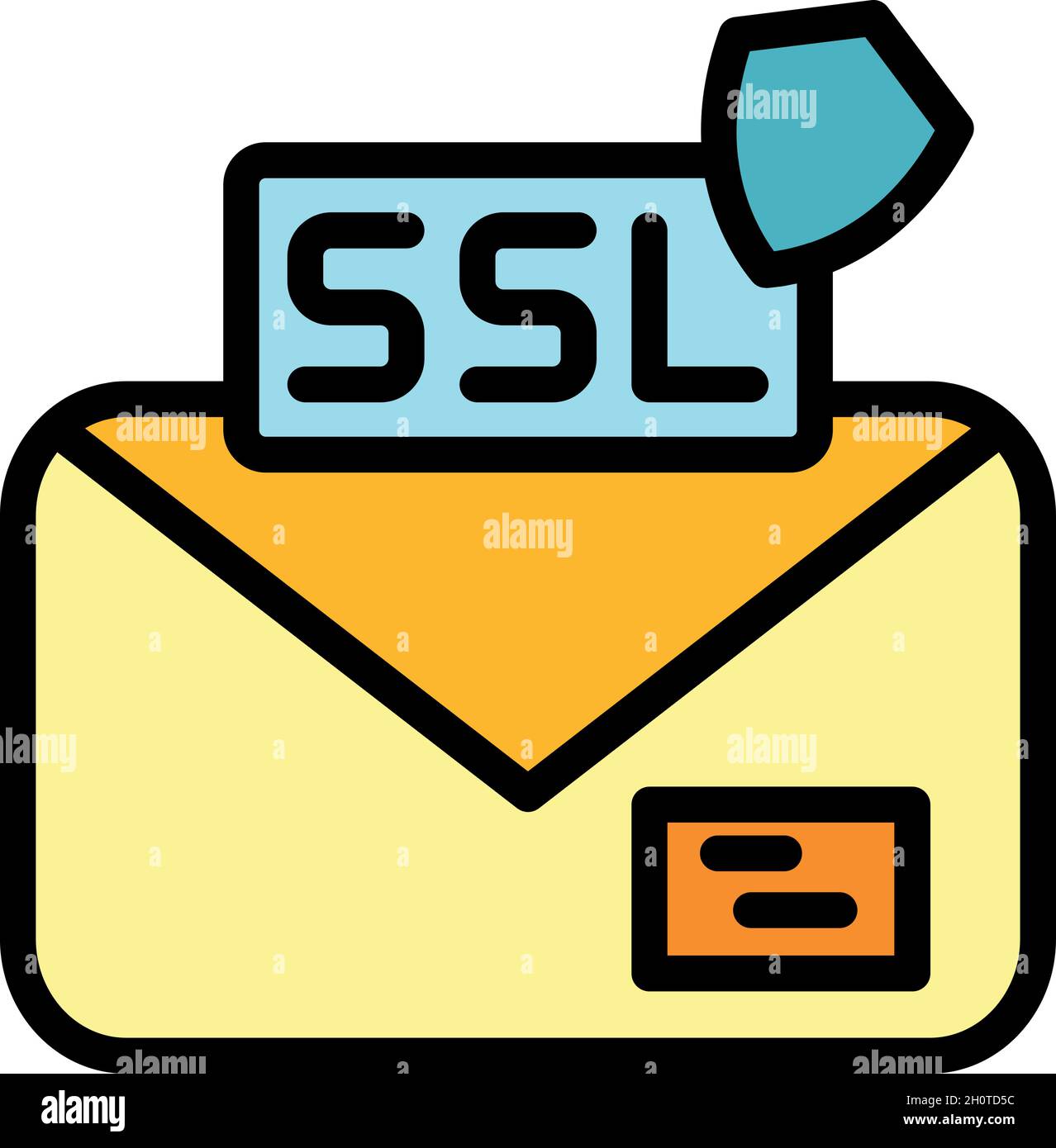 Ssl email icon. Outline ssl email vector icon color flat isolated Stock Vector