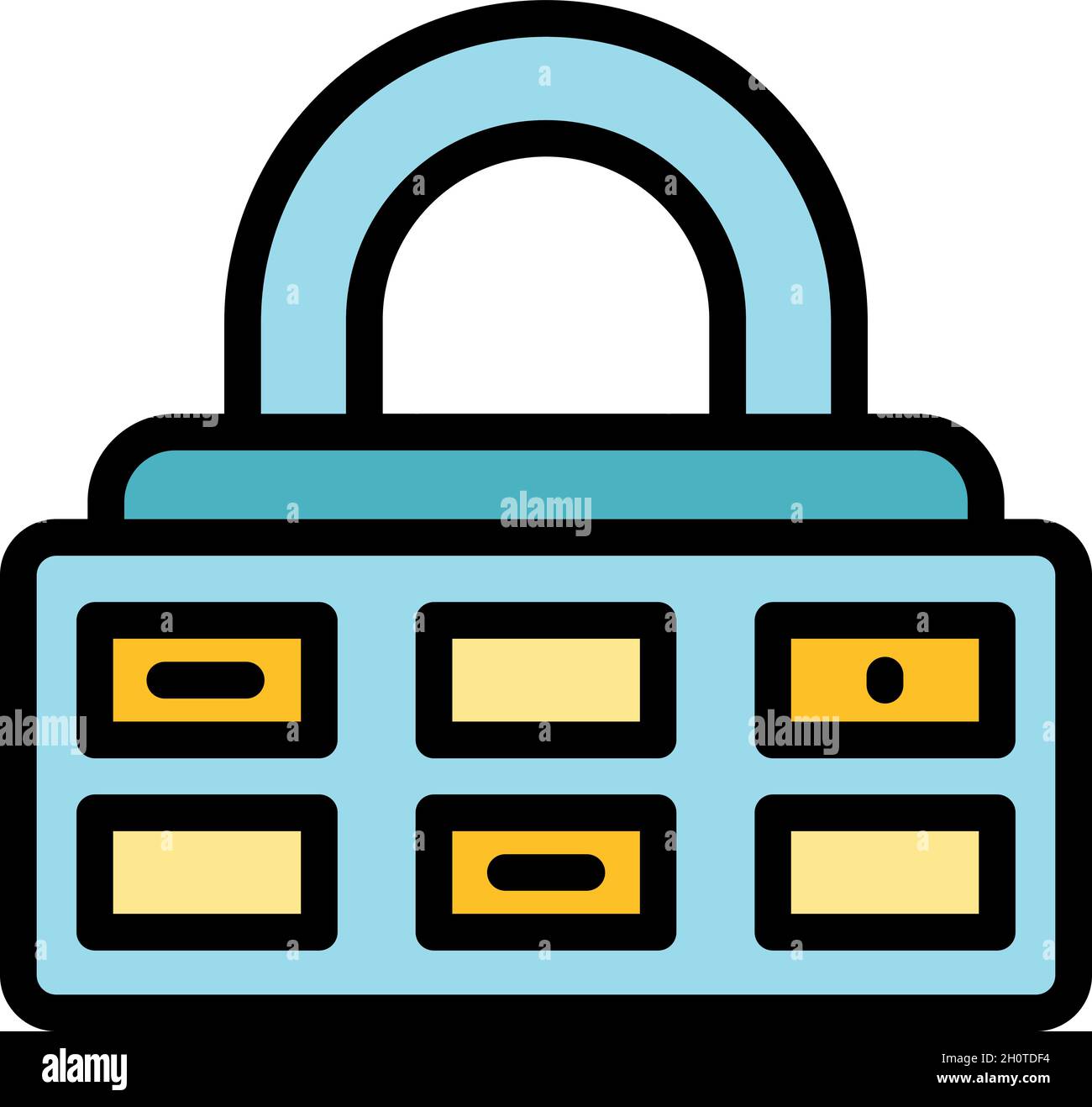 Guard cipher icon. Outline guard cipher vector icon color flat isolated Stock Vector