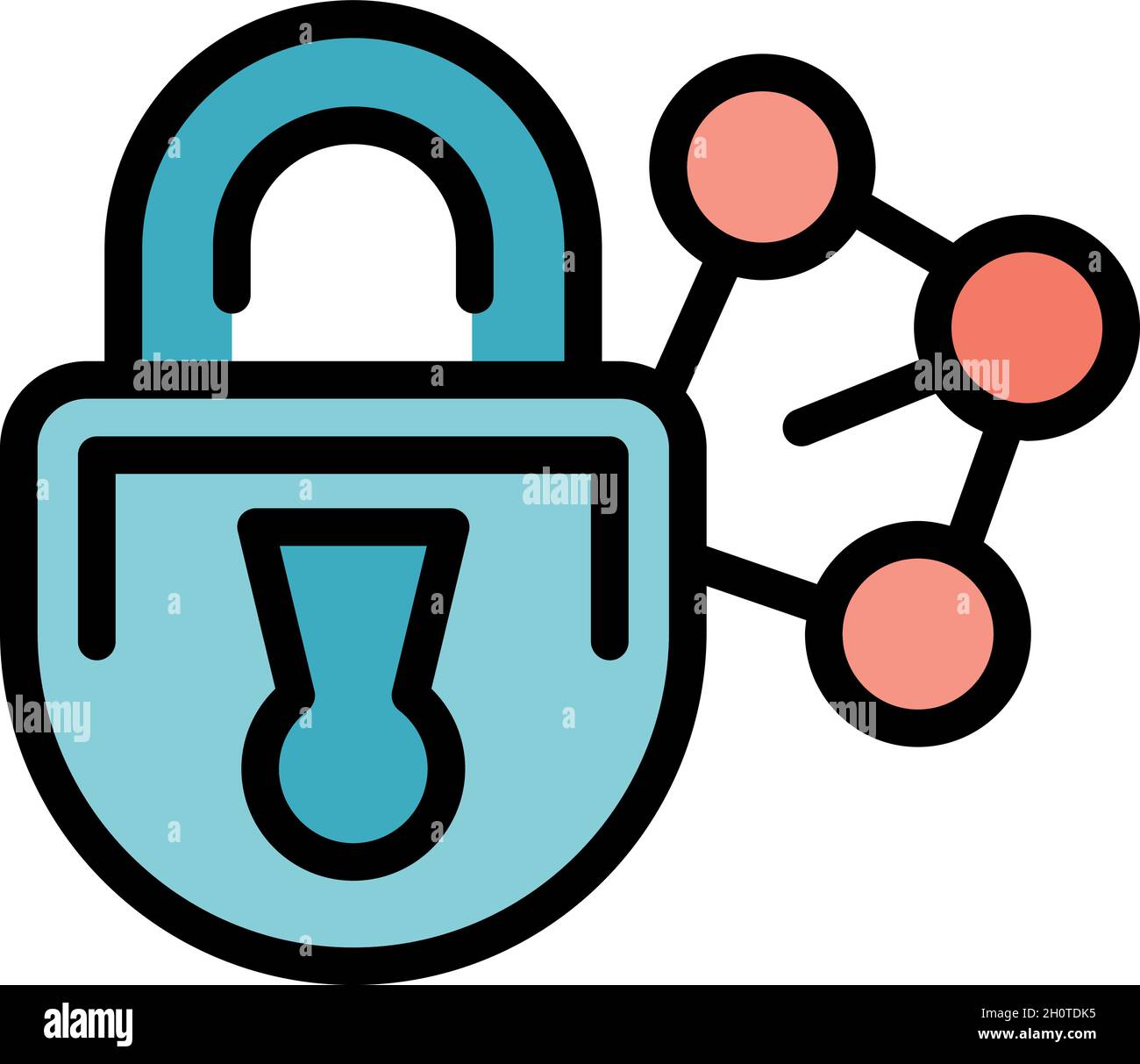 Lock password icon. Outline lock password vector icon color flat ...