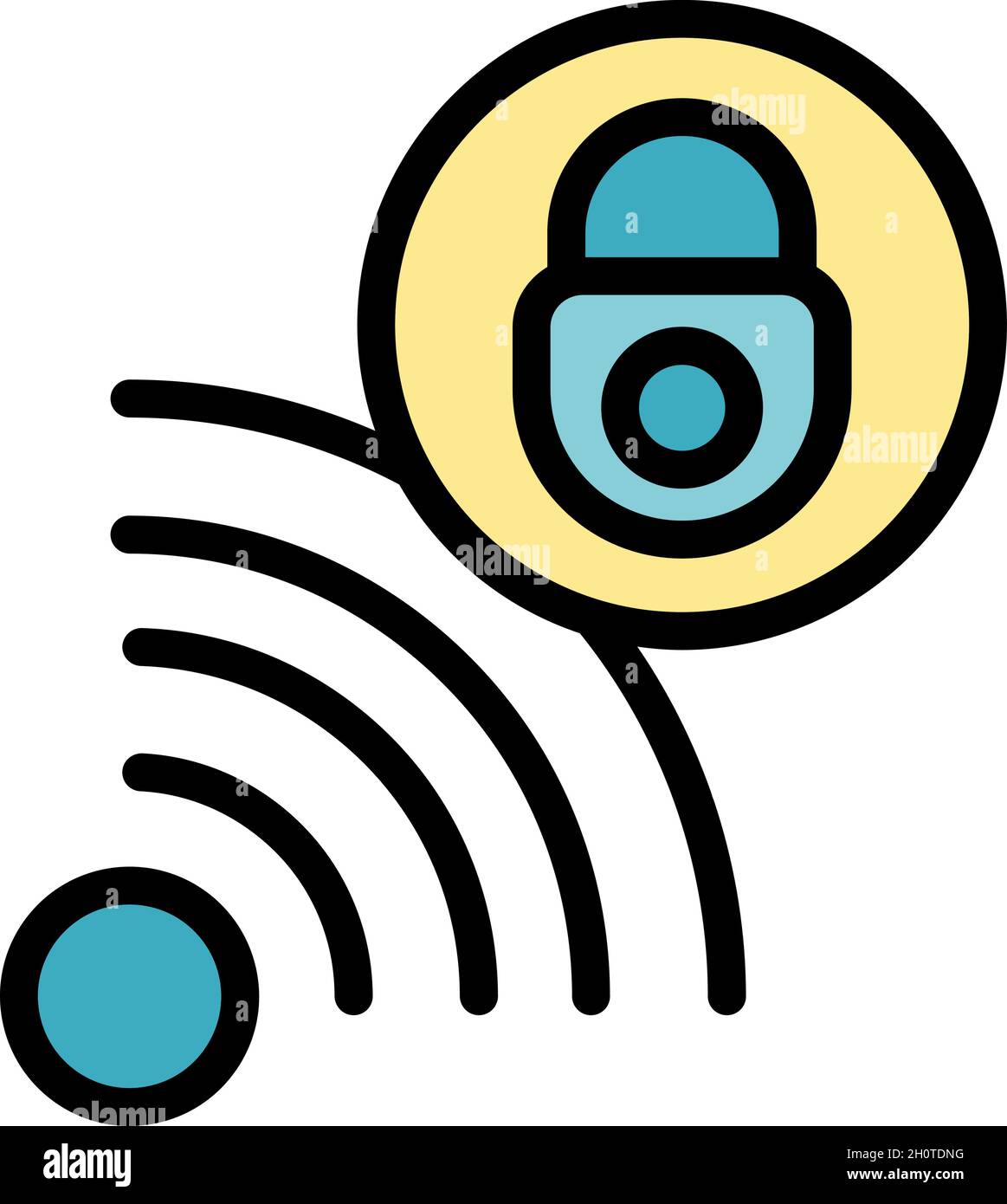 Password wireless icon. Outline password wireless vector icon color flat isolated Stock Vector