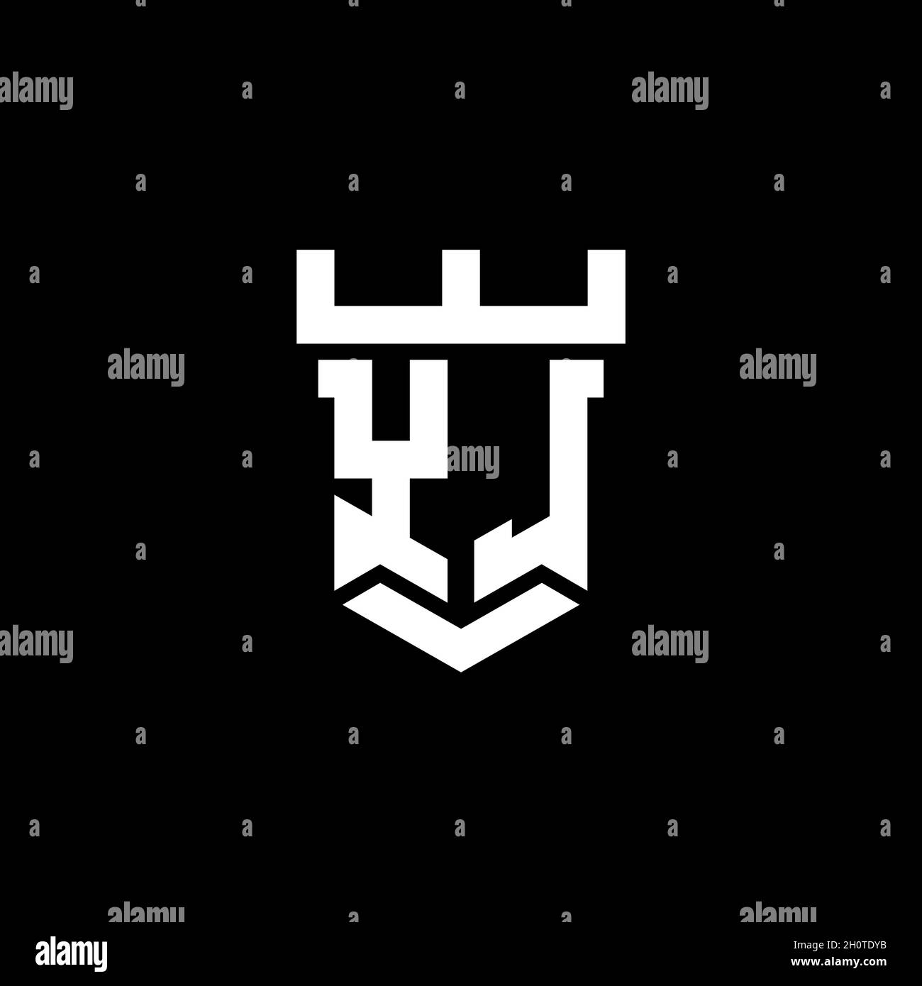 YL logo initial monogram with castle shape style design template ...