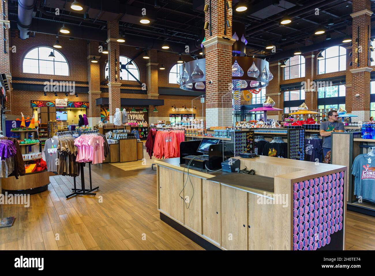 Hershey, PA, USA - October 11, 2021: A store interior with souvenirs at