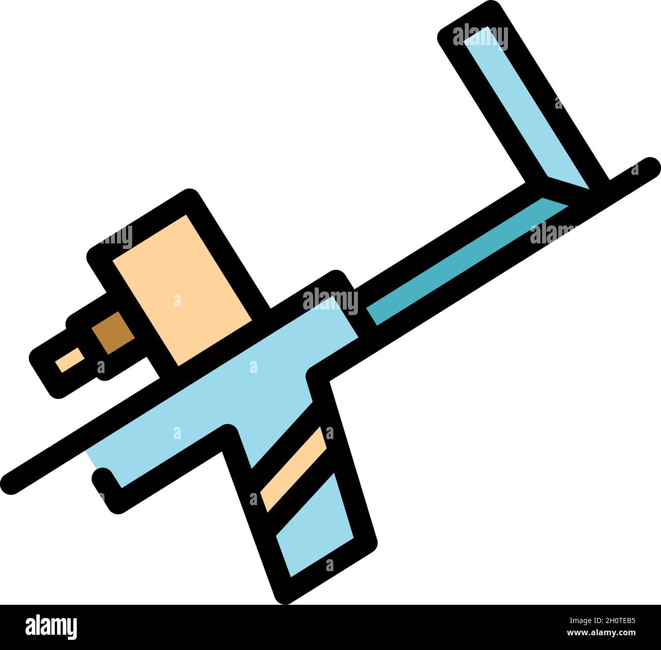 Sealant gun icon. Outline sealant gun vector icon color flat isolated ...