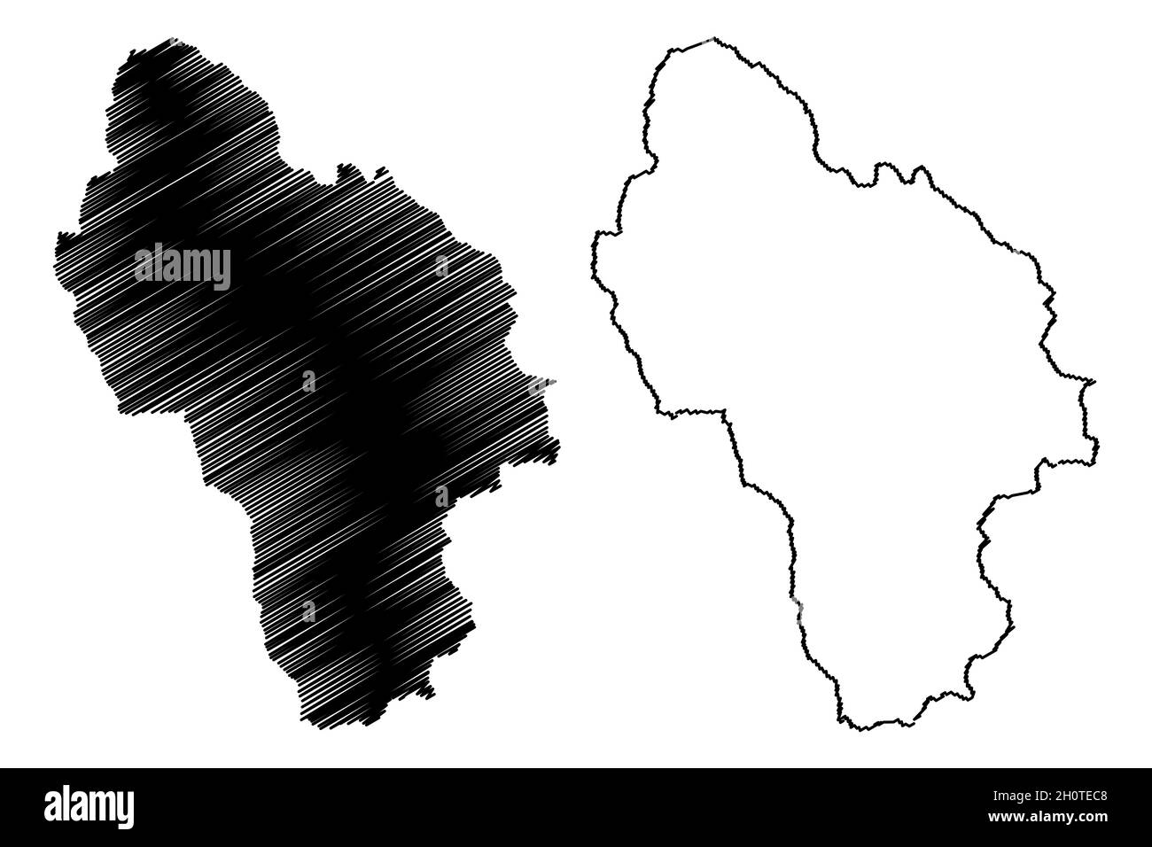 Kullu district (Himachal Pradesh State, Republic of India) map vector ...