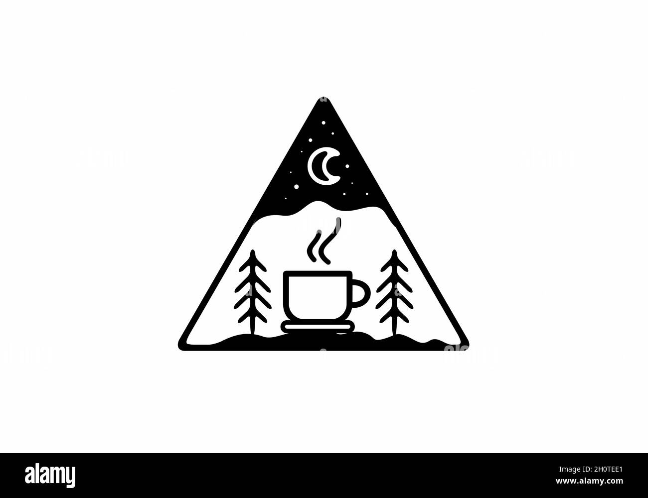 Line art illustration drawing of coffee cup design Stock Vector Image