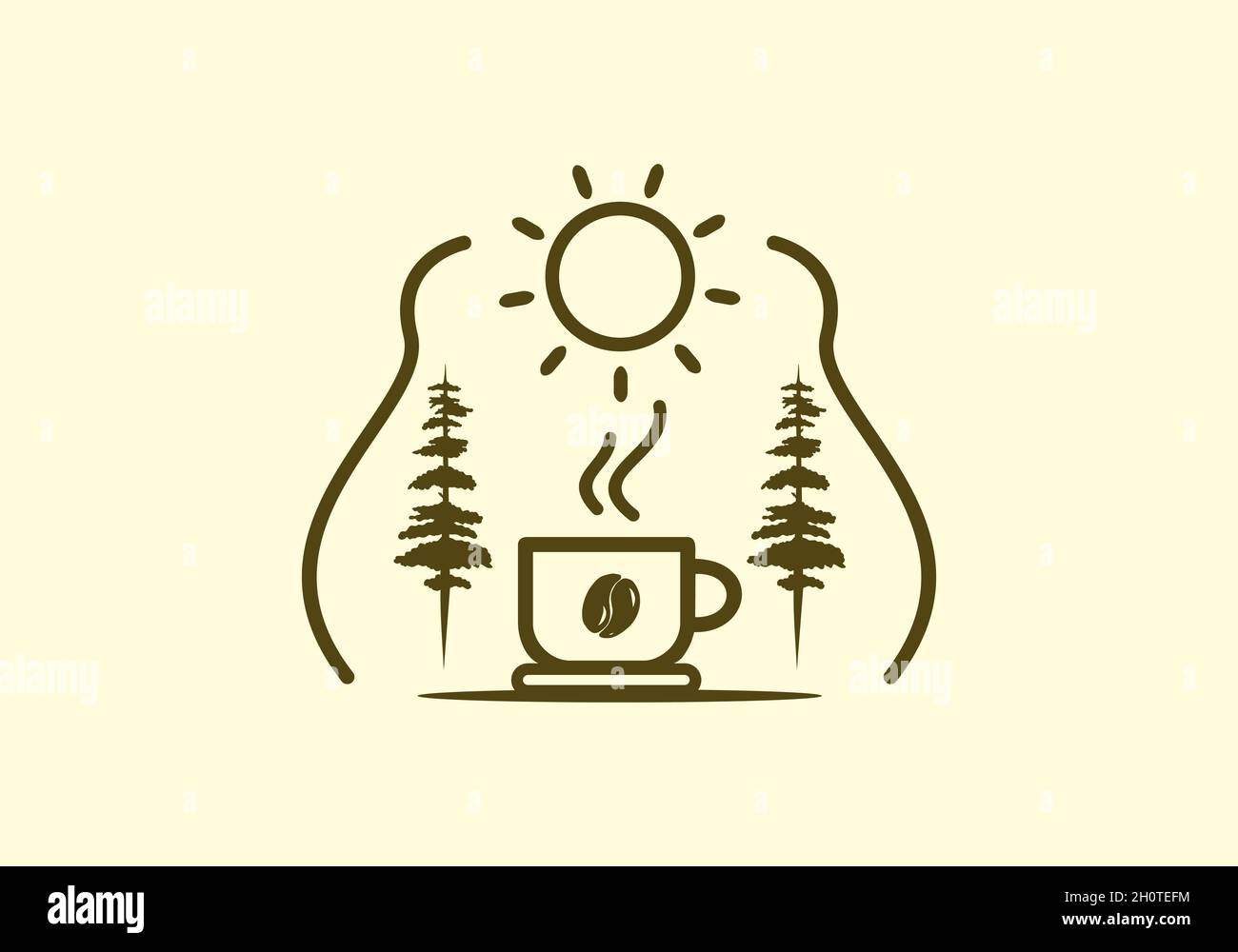 Line art illustration drawing of coffee cup design Stock Vector Image ...