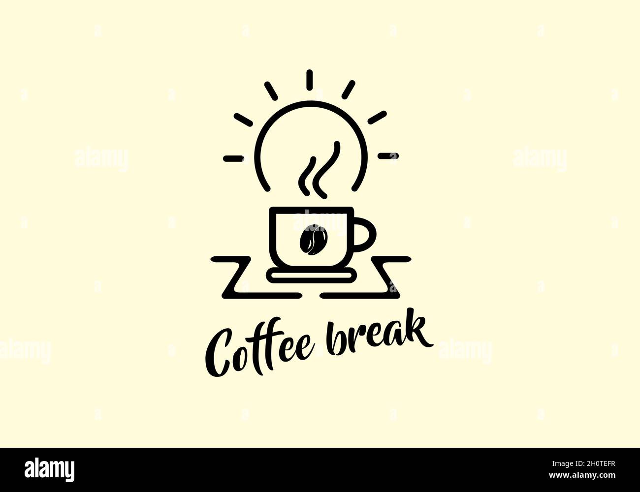Line art illustration drawing of coffee cup design Stock Vector Image ...