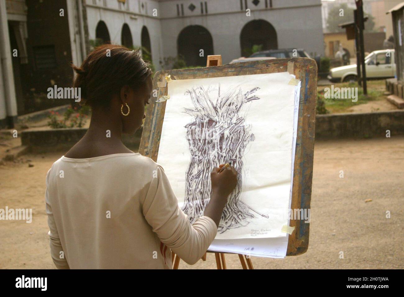 A pencil artist at work. Lagos, Nigeria Stock Photo Alamy