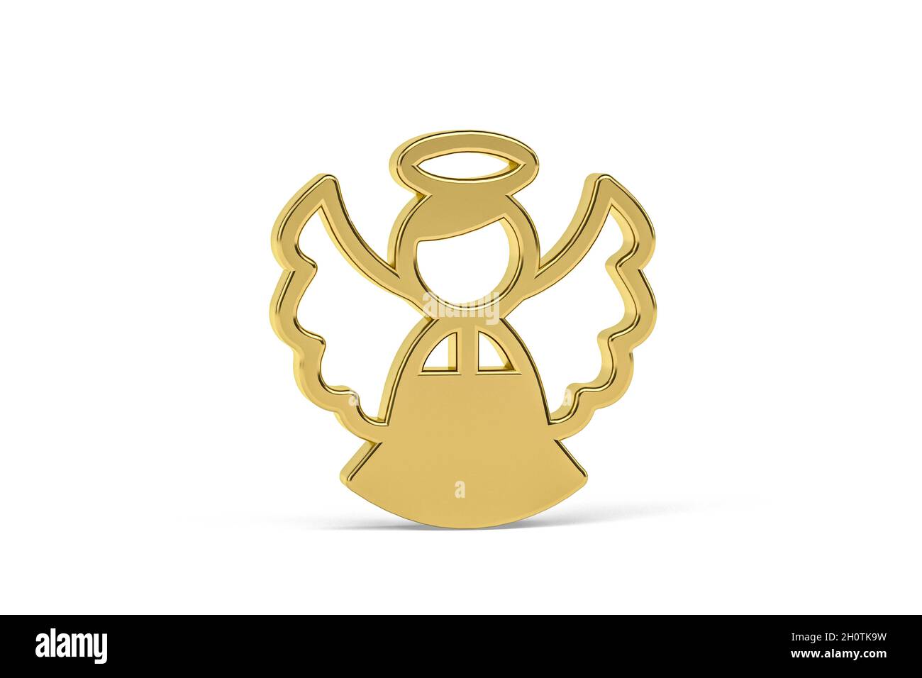 Golden angel icon isolated on white background - 3D render Stock Photo ...