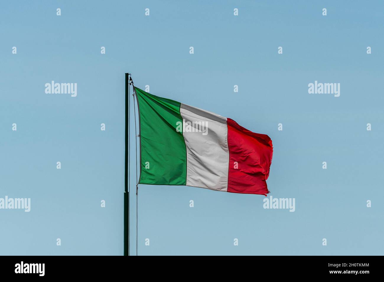 Italian flag flying in the sky Stock Photo