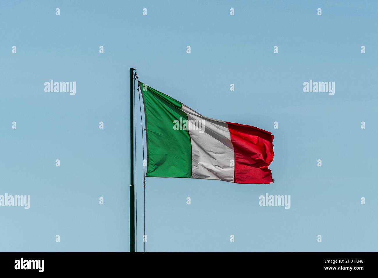 Italian flag flying in the sky Stock Photo