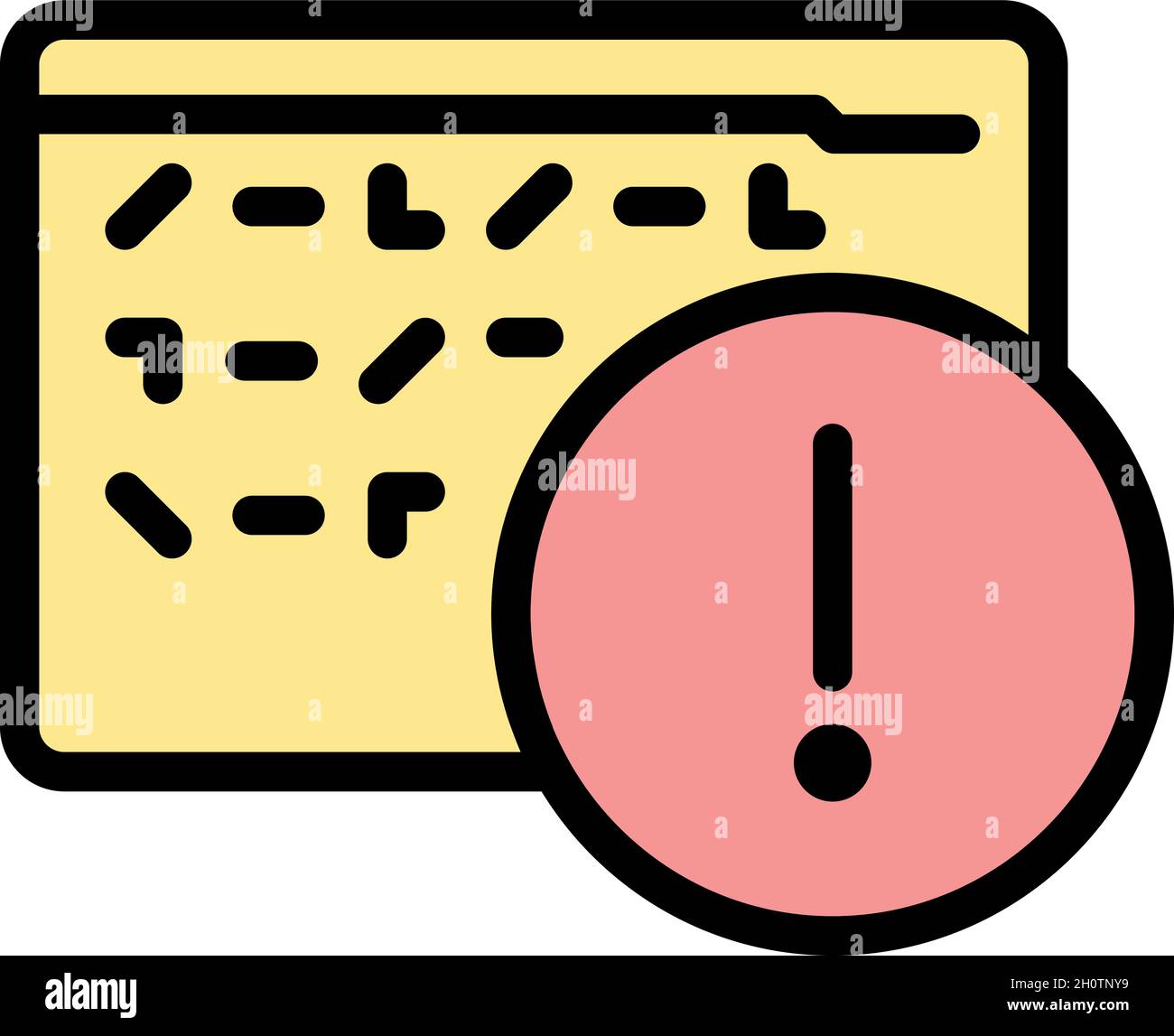 Warning cipher icon. Outline warning cipher vector icon color flat ...