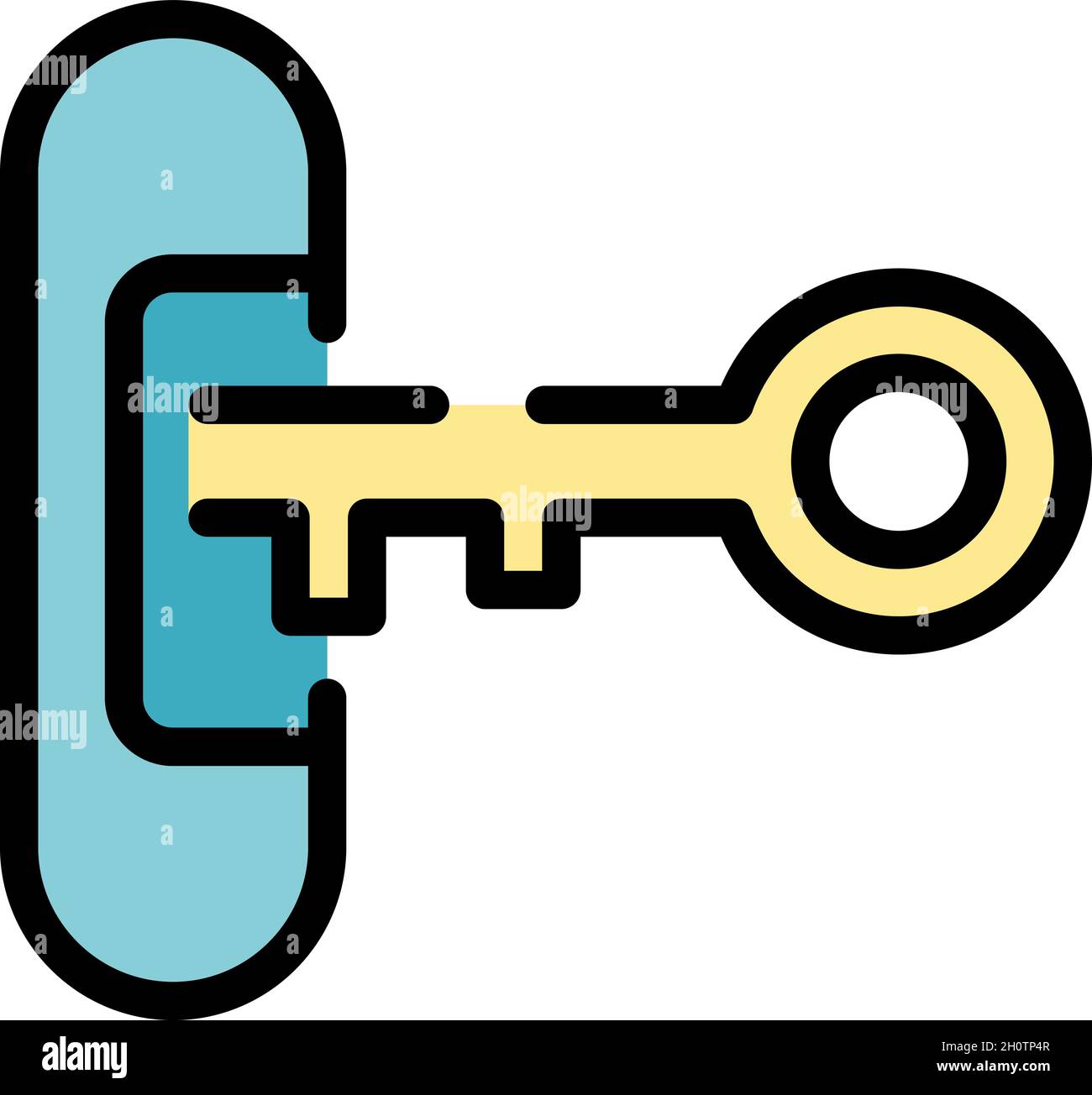 Password key icon. Outline password key vector icon color flat isolated ...
