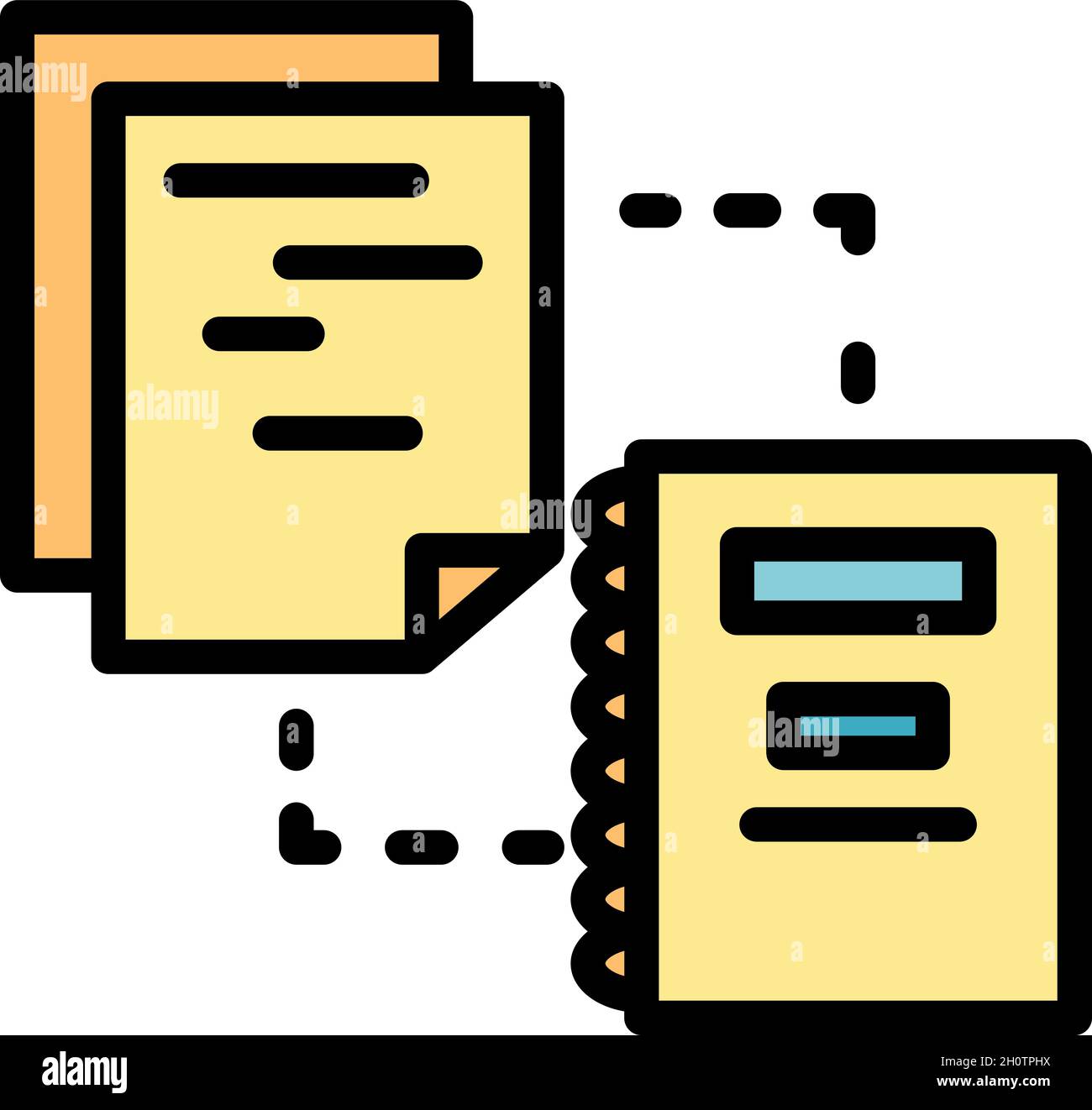 Organized documents icon. Outline organized documents vector icon color flat isolated Stock Vector