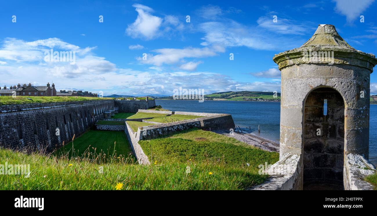 View from the battlements at Fort George looking over the Moray Firth, near Inverness, Scotland, UK Stock Photo