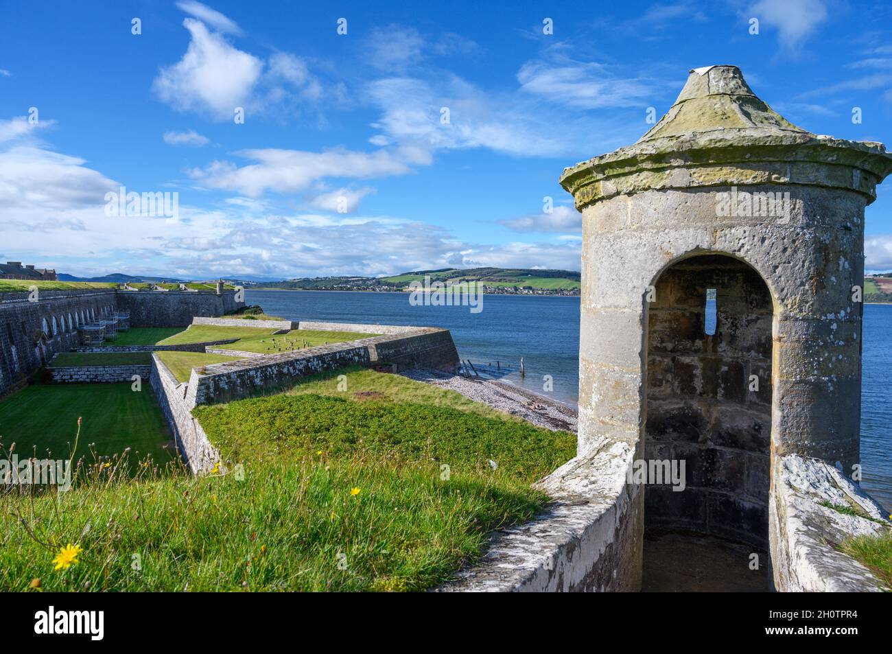 View from the battlements at Fort George looking over the Moray Firth, near Inverness, Scotland, UK Stock Photo