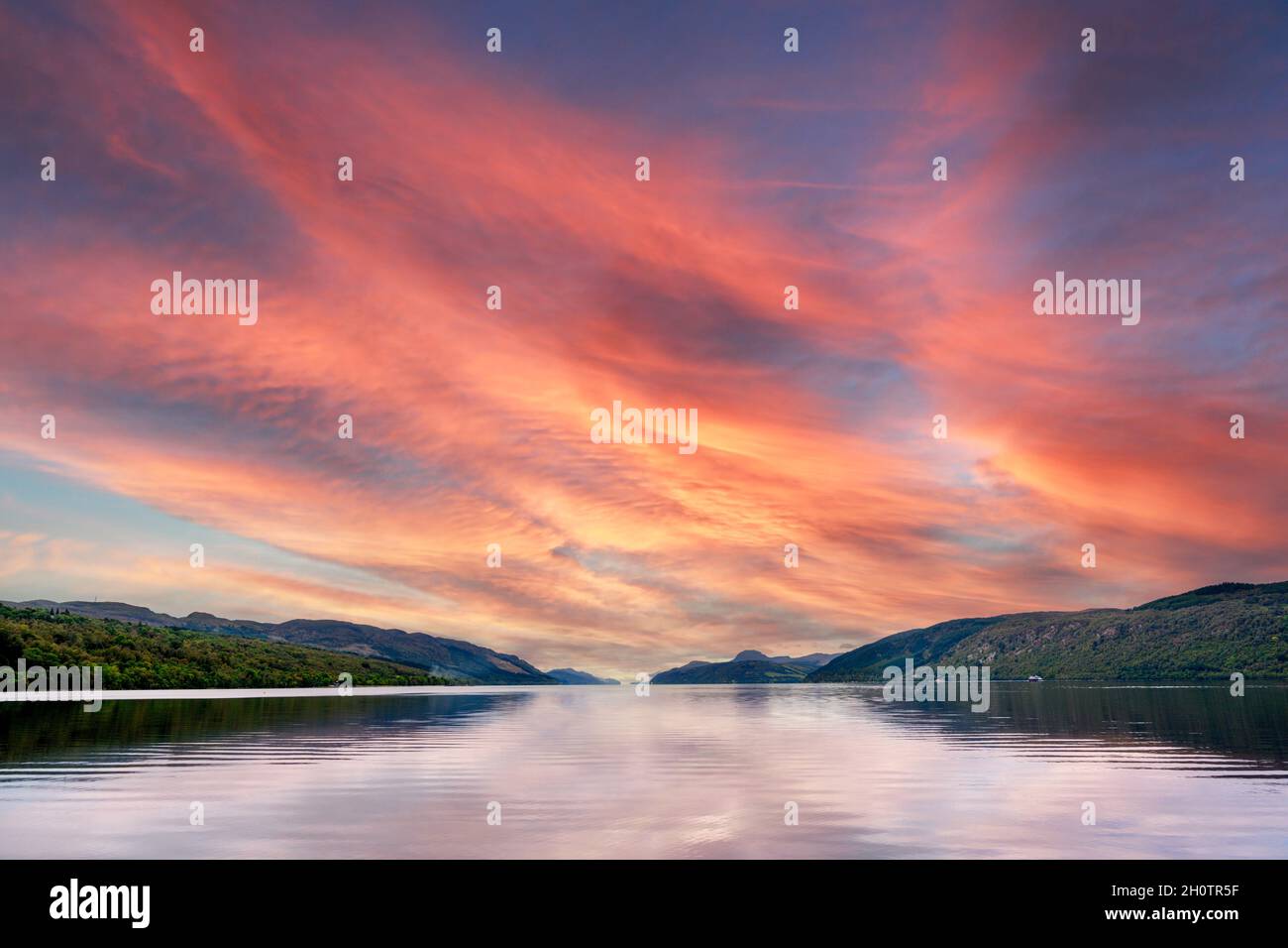 Loch Ness at Dores Beach, Dores, near Inverness, Scotland Stock Photo