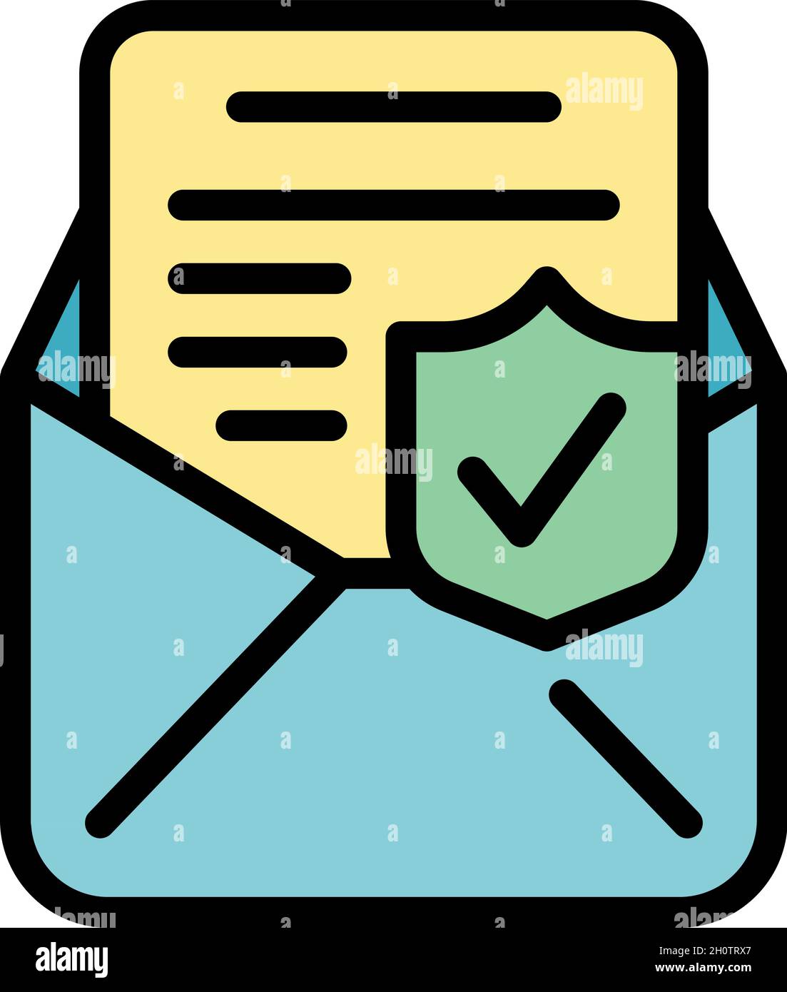 Data protection icon. Outline data protection vector icon color flat isolated Stock Vector