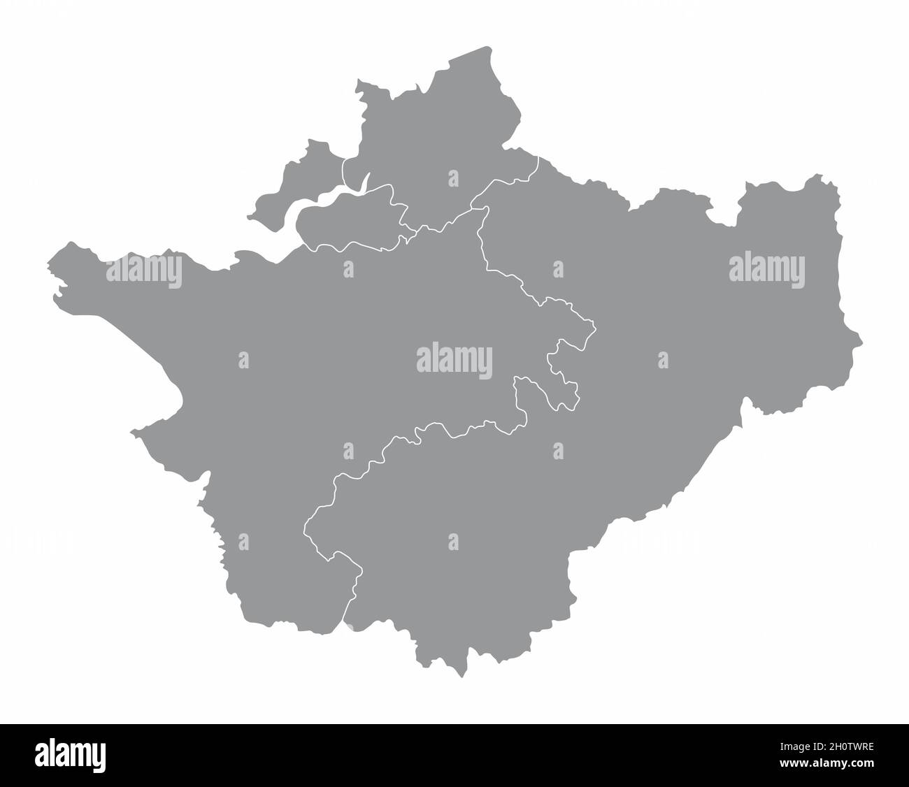 Cheshire county administrative map isolated on white background ...