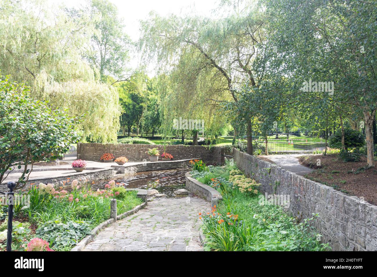 Adare Town Park, Main Street, Adare (Ath Dara), County Limerick, Republic of Ireland Stock Photo