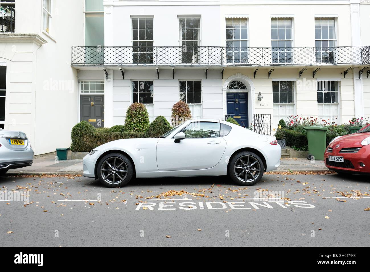 Residents only street car parking zone in Cheltenham, Gloucestershire