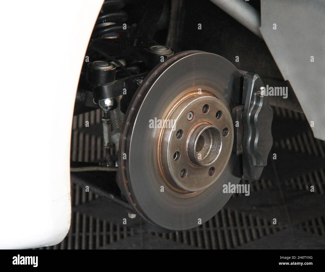 The Front Wheel Brake Assembly of a Motor Car Stock Photo Alamy