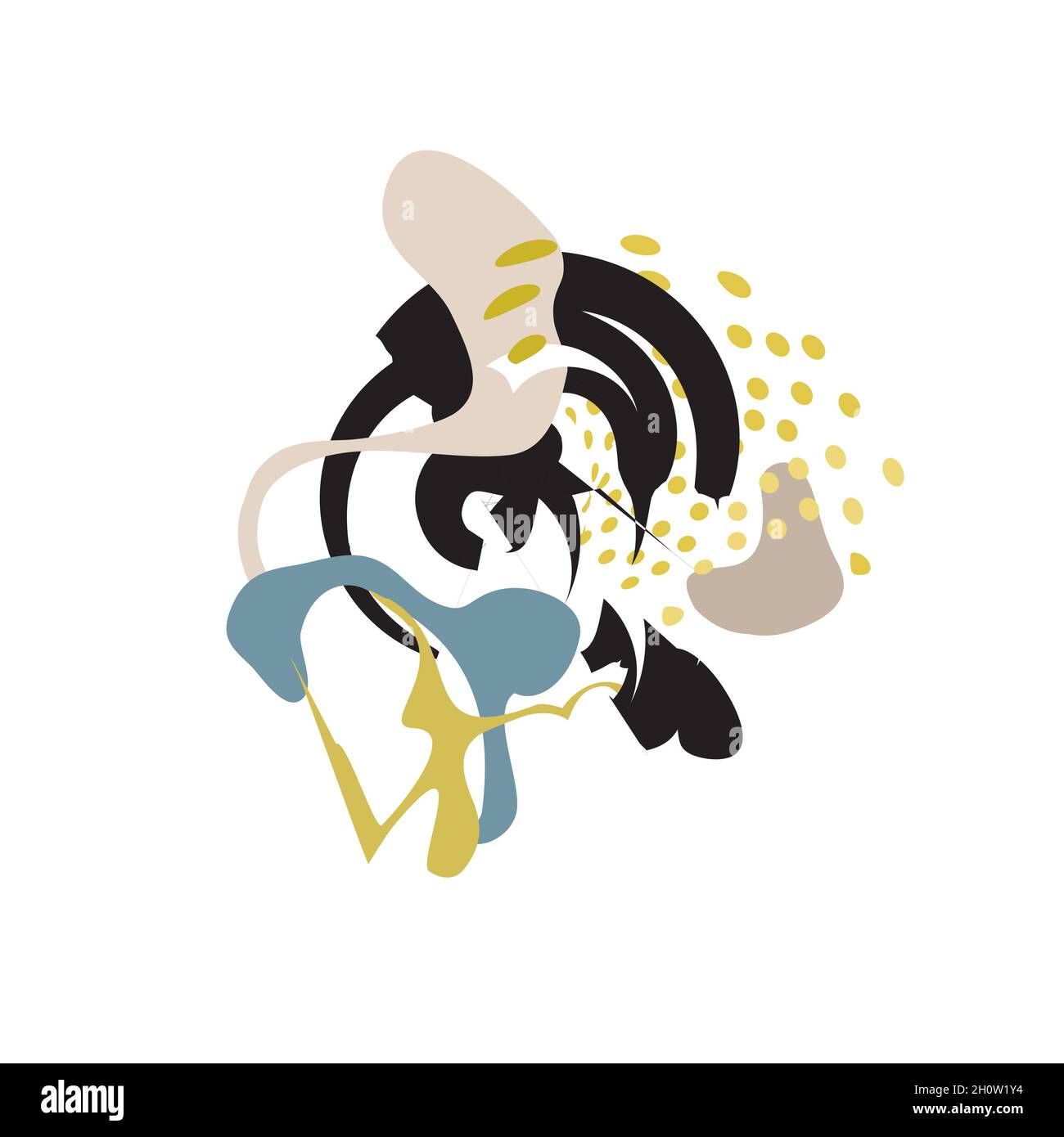 Creative abstract artistic wall art design. Abstract modern coloured