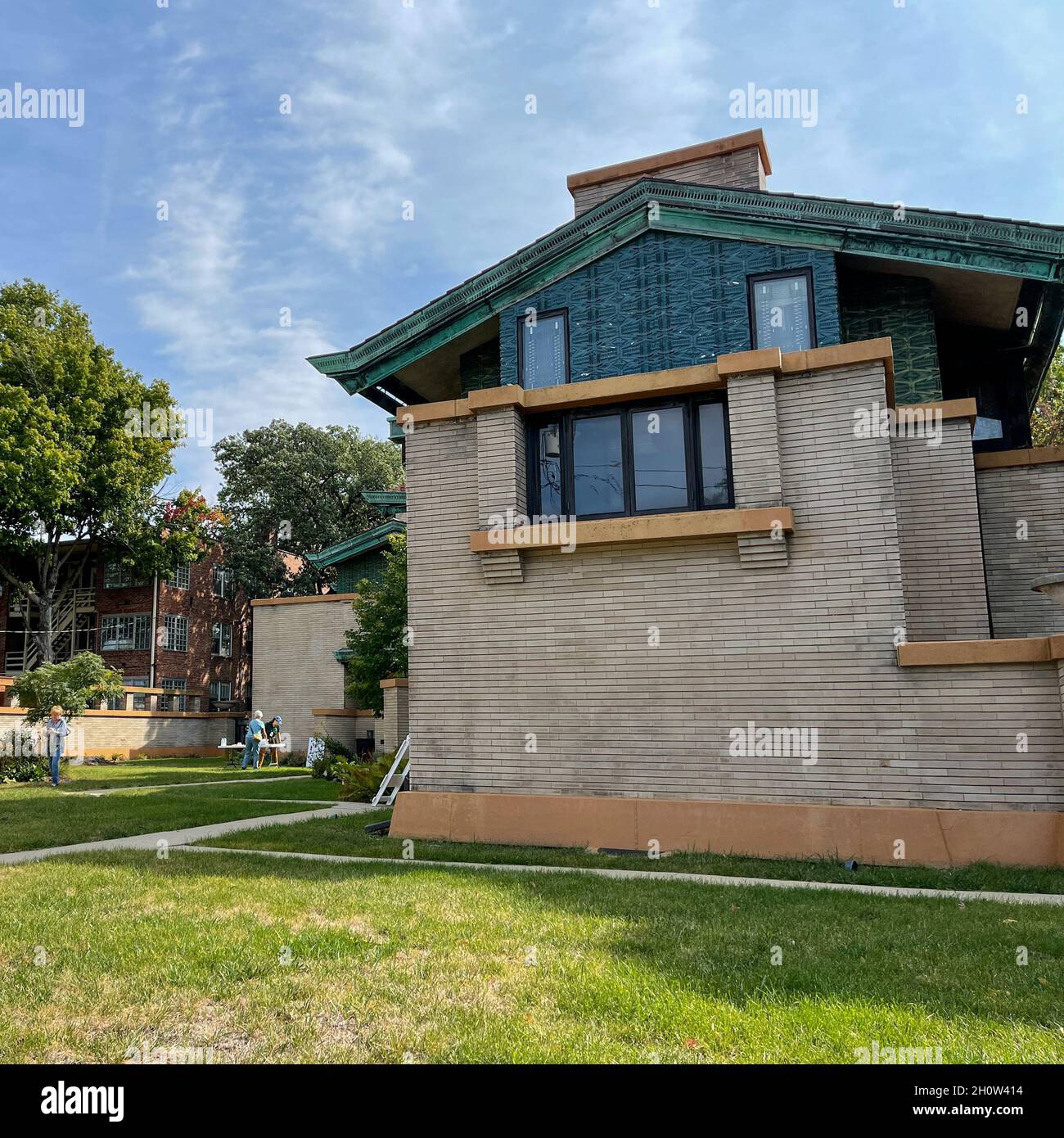 Springfield, IL USA - September 24, 2021: Dana Thomas House a Frank Lloyd Wright designed home in Springfield, Illinois. Stock Photo