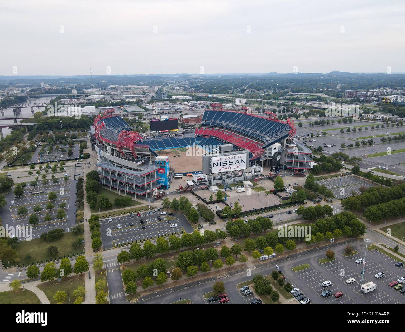 Nissan Stadium Nashville, Tennessee Titans NFL Football Team Stadium. Nashville, Tennessee, USA, September 29th, 2021 Stock Photo