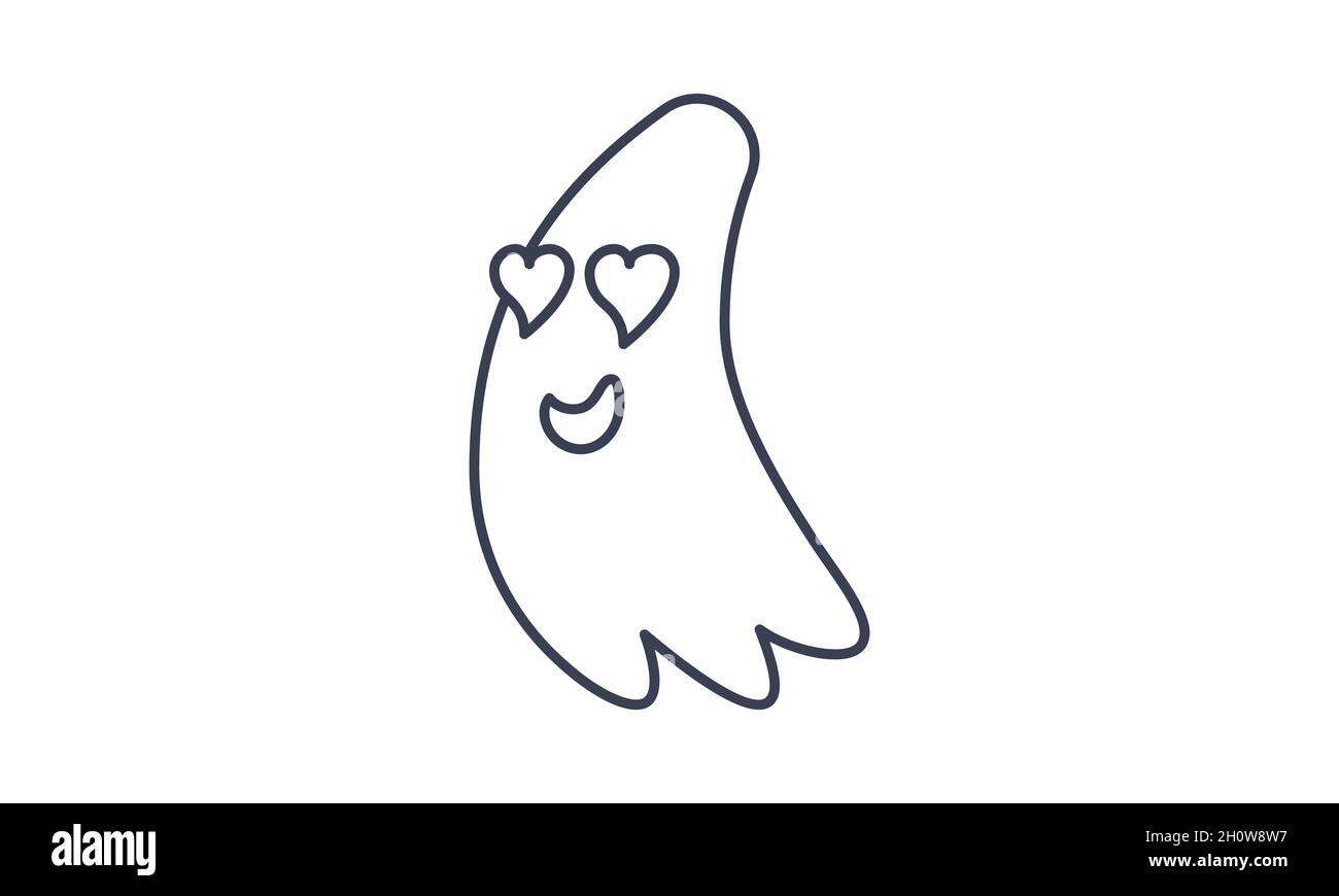 Ghost in love icon. Simple icon for websites, web design, mobile app, info graphics on white background Stock Vector