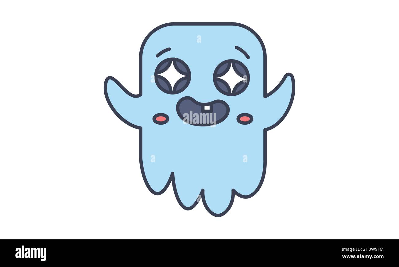 cute happy ghost cartoon