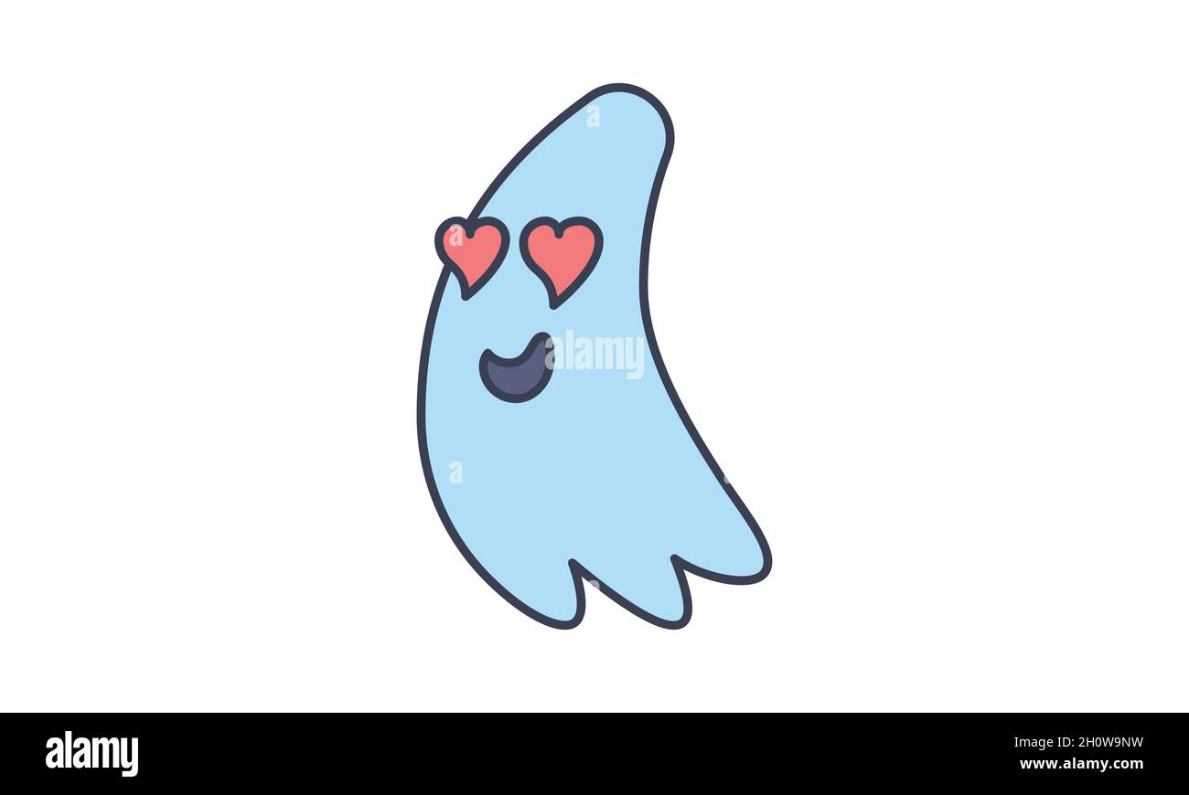 Ghost in love icon. Simple icon for websites, web design, mobile app, info graphics on white background Stock Vector