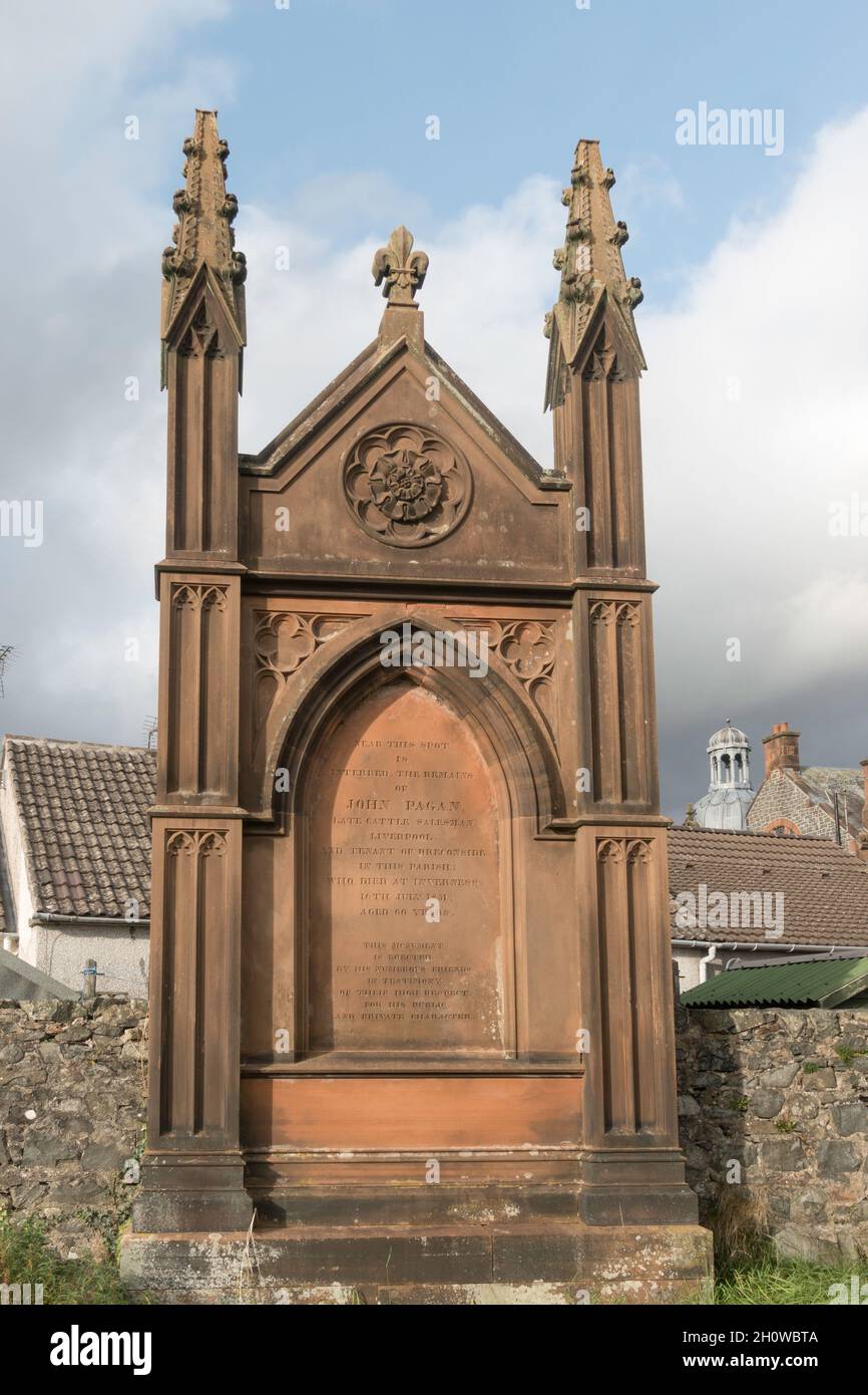 The John Pagan memorial tombstone in the old cemetery, Moffat, Dumfriesshire, Scotland, UK Stock Photo