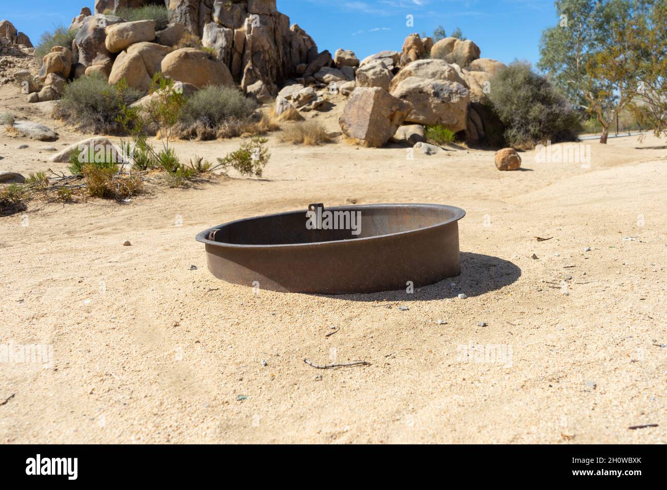 Campground fire ring at at Horsemen’s Center Park in Apple Valley