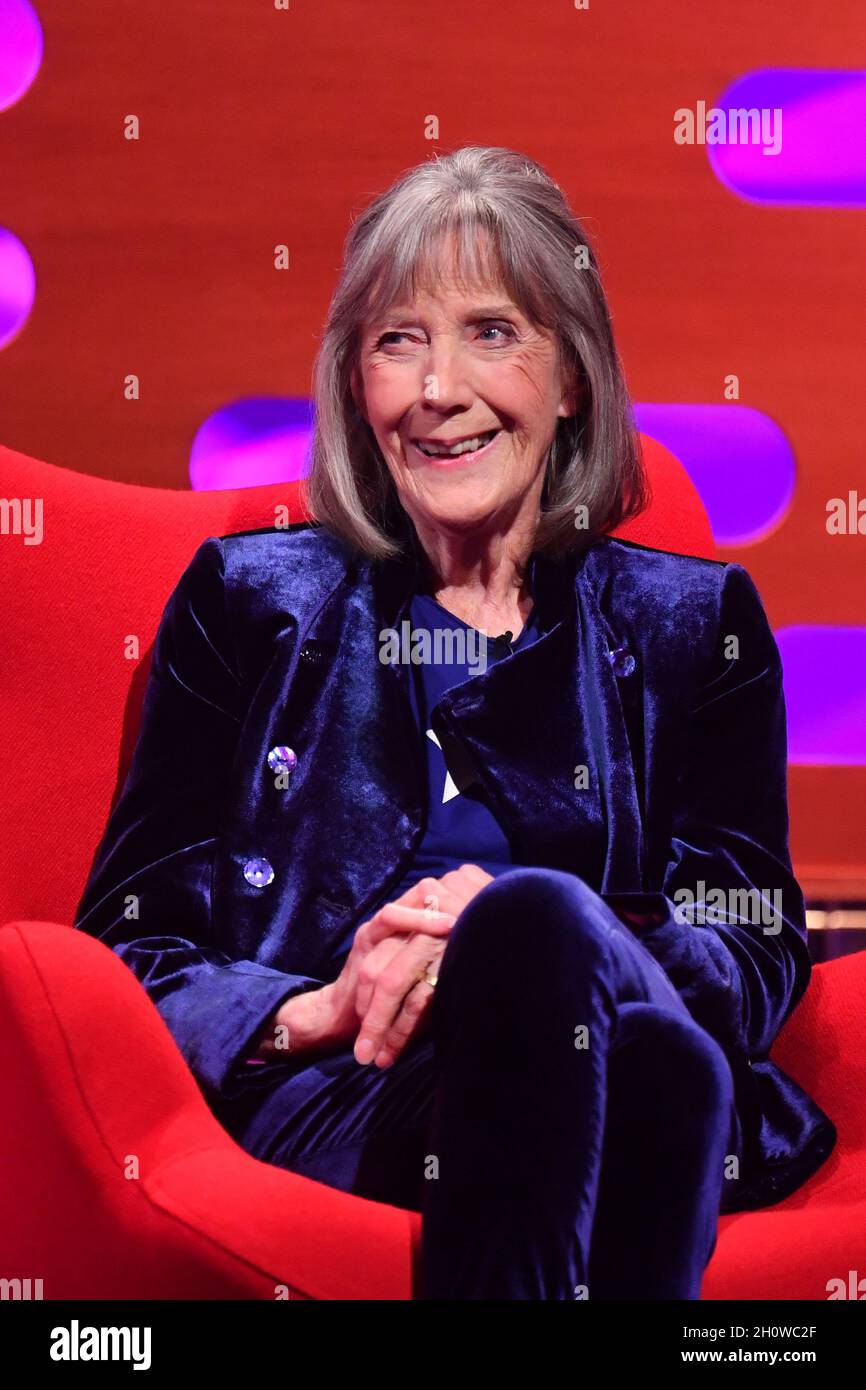 EDITORIAL USE ONLY Dame Eileen Atkins during the filming for the Graham  Norton Show at BBC Studioworks 6 Television Centre, Wood Lane, London, to  be aired on BBC One on Friday evening.