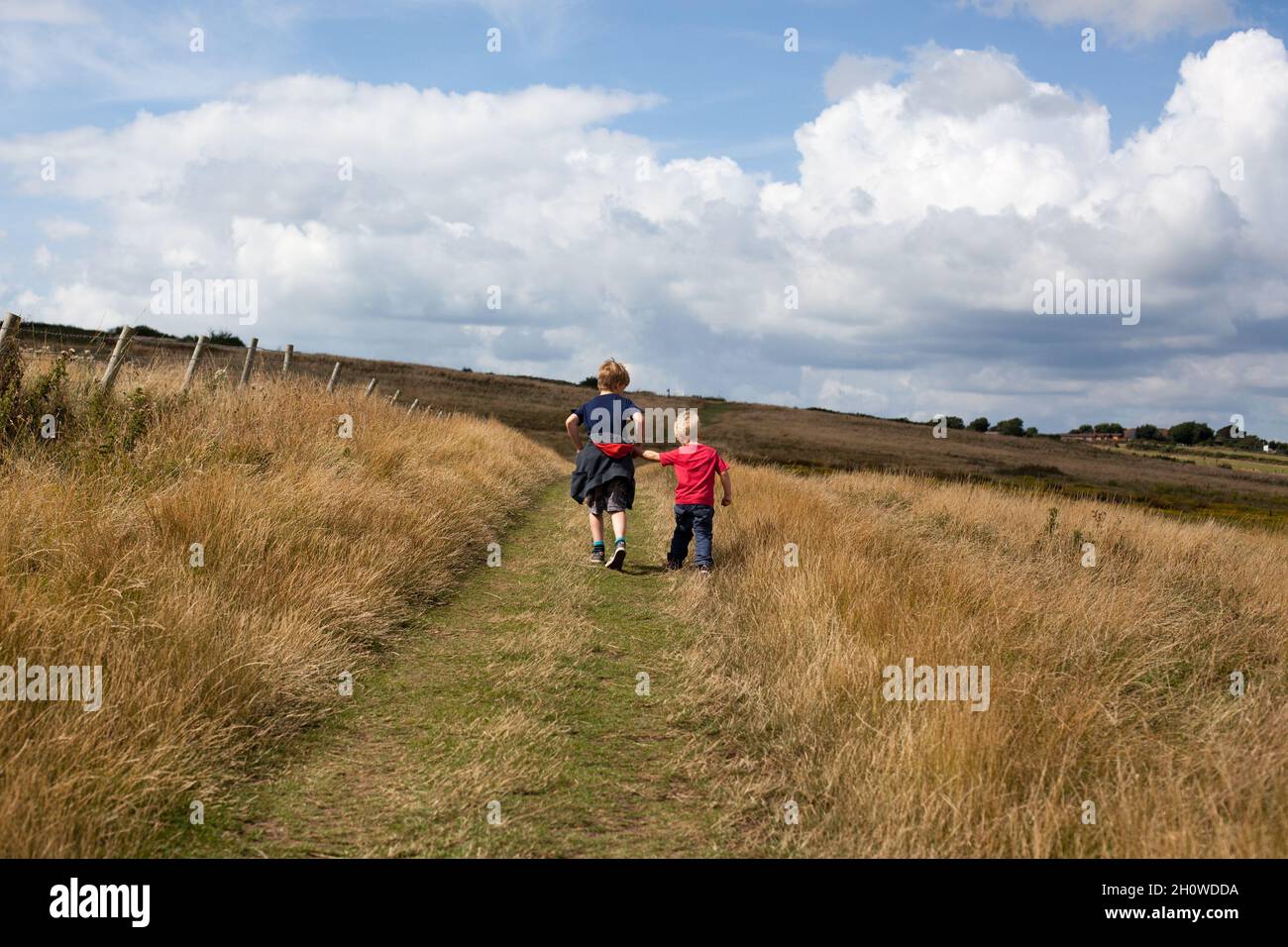 Two boys holding hands hi-res stock photography and images - Alamy