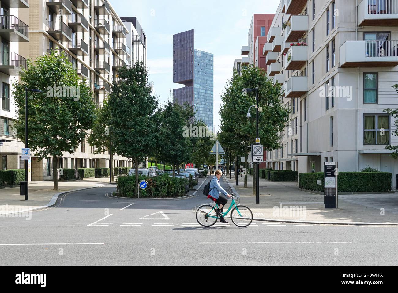 Residential buildings and Manhattan Loft Gardens skyscraper in East Village at Stratford, London England United Kingdom UK Stock Photo