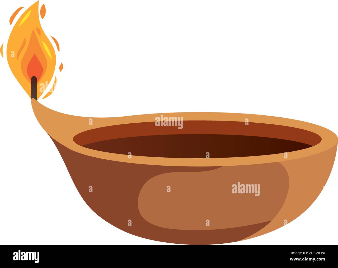 diwali wood candle Stock Vector