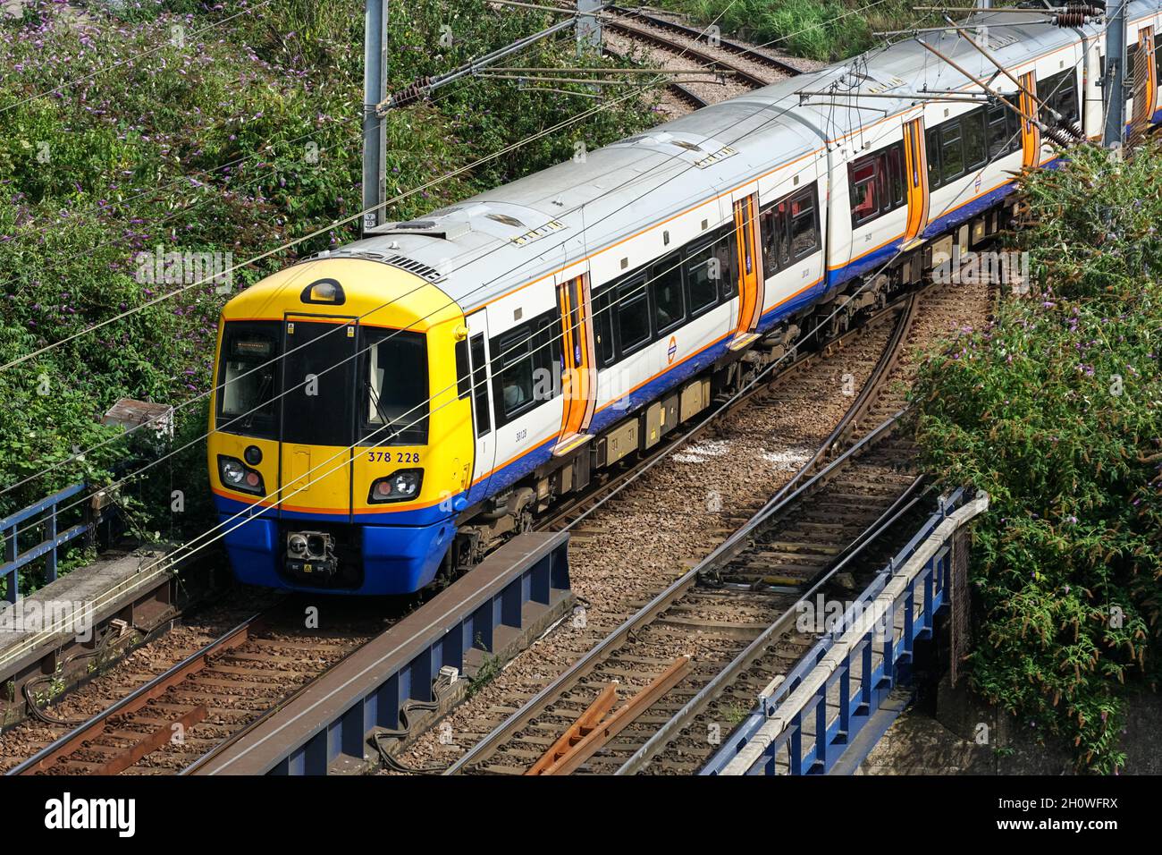 Overground train in London England United Kingdom UK Stock Photo