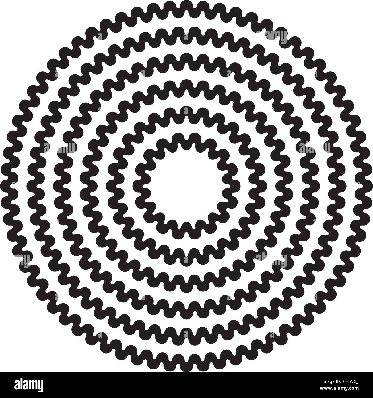 Round circular wave border frame in a range of sizes Stock Vector Image ...