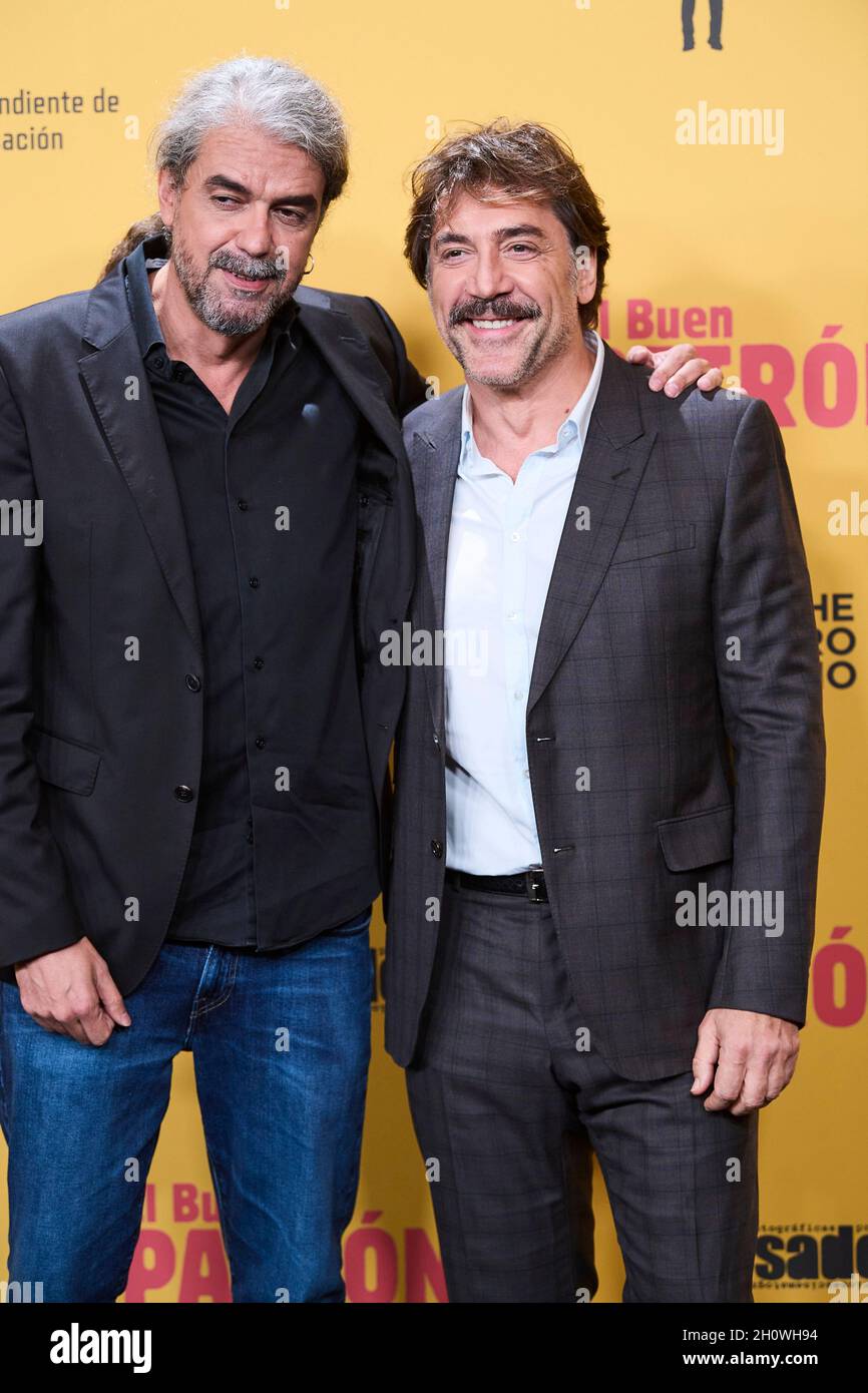 Madrid, Spain. , . Fernando Leon de Aranoa, Javier Bardem attends 'El Buen Patron (The Good Boss) Premiere at Callao on October 14, 2021 in Madrid, Spain Credit: MPG/Alamy Live News